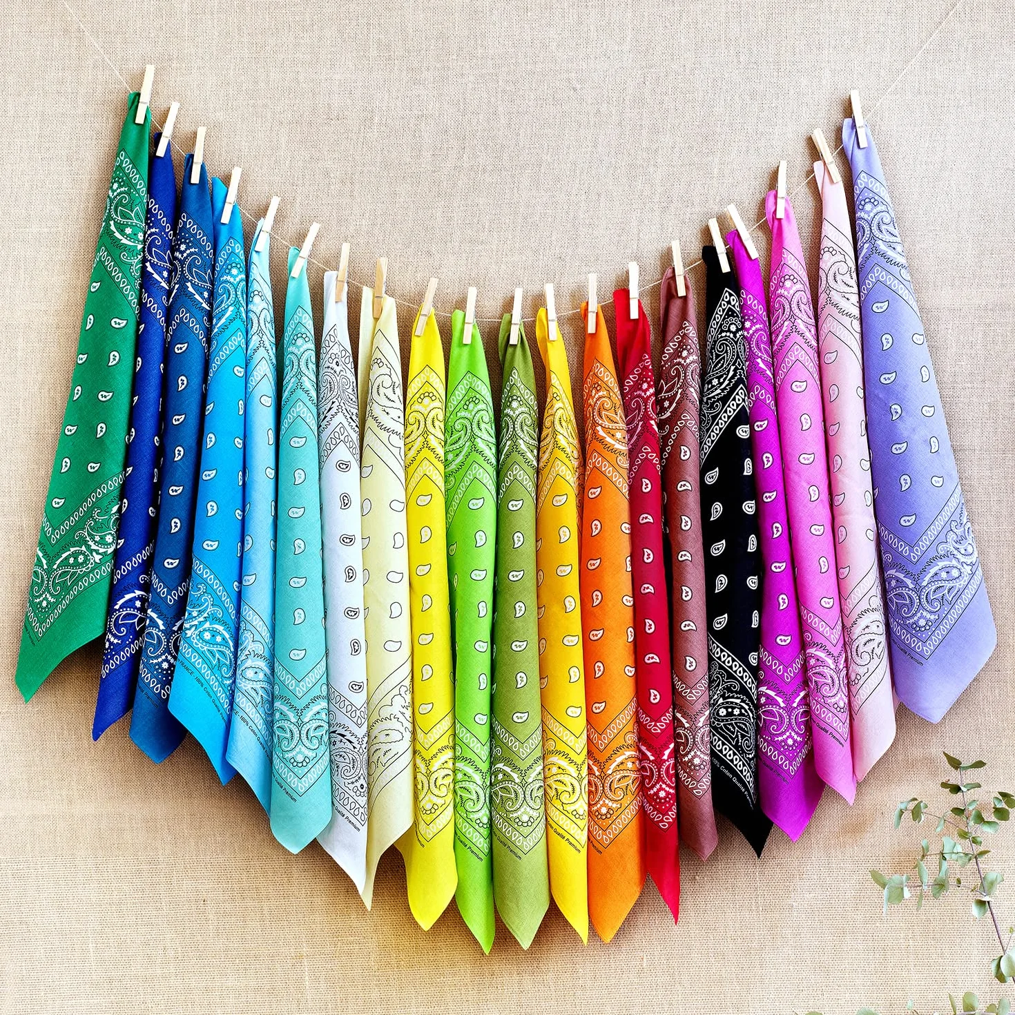 Lot de bandana 100% Coton Paisley 25 Couleurs au Choix - Lot 5/10/20