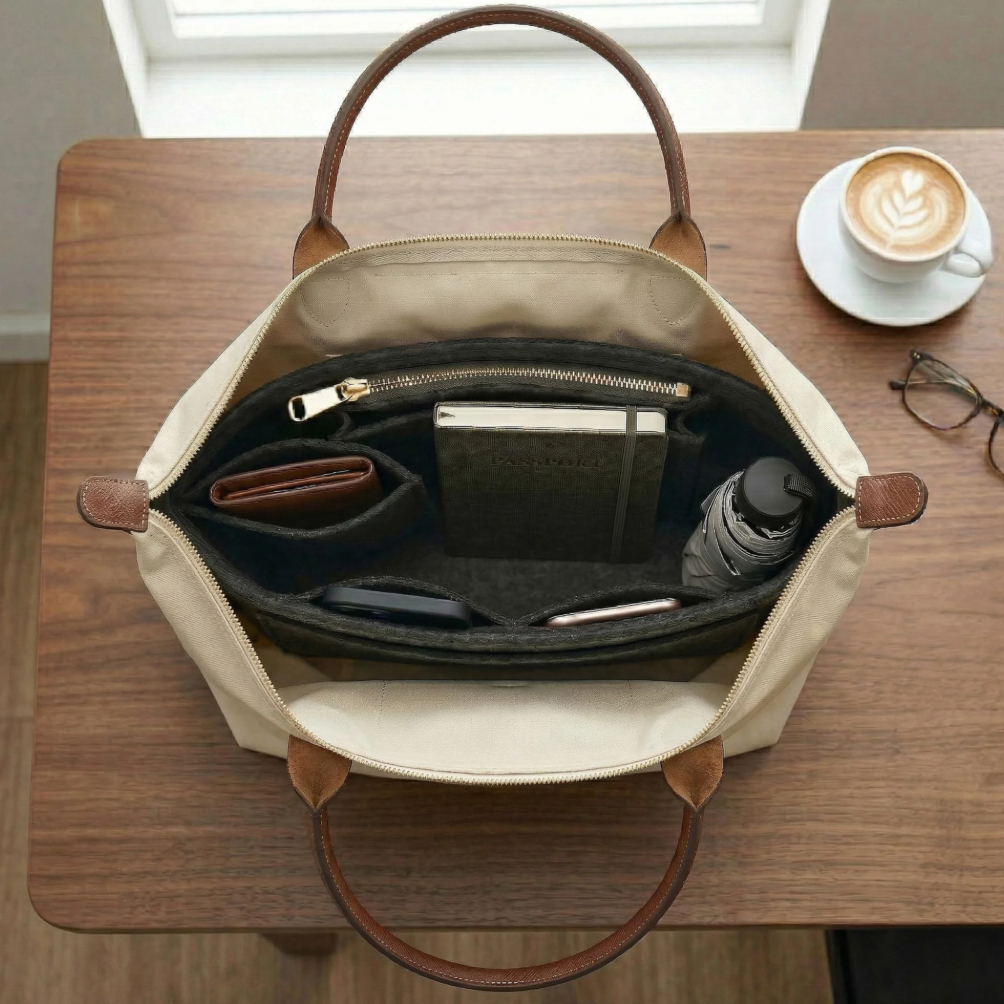Organiseur de sac compatible Longchamp Le Pliage Noir L