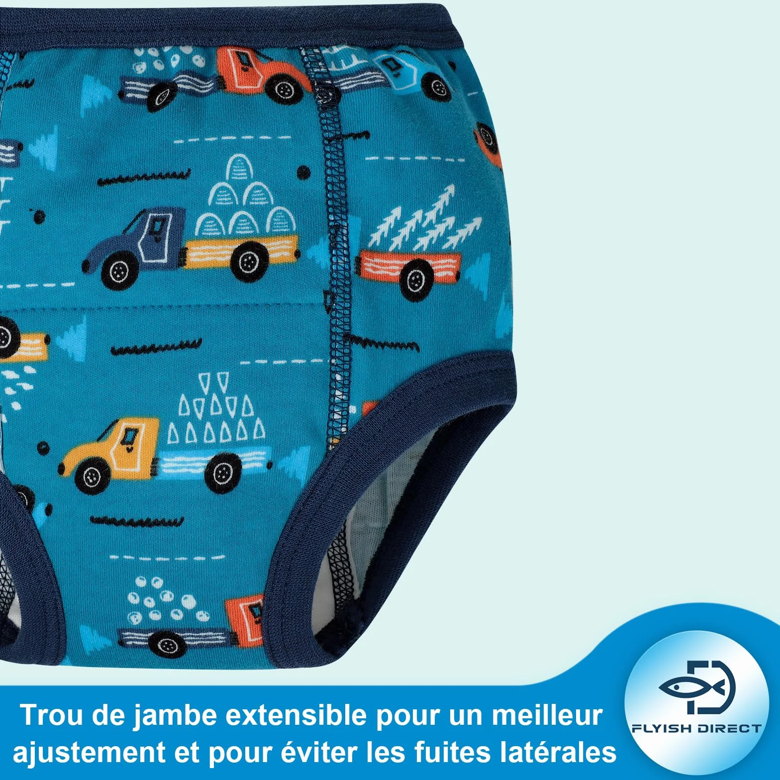 Culotte Apprentissage Propreté Garcon Imperméable 100% Coton Lot de 8 2-6 Ans
