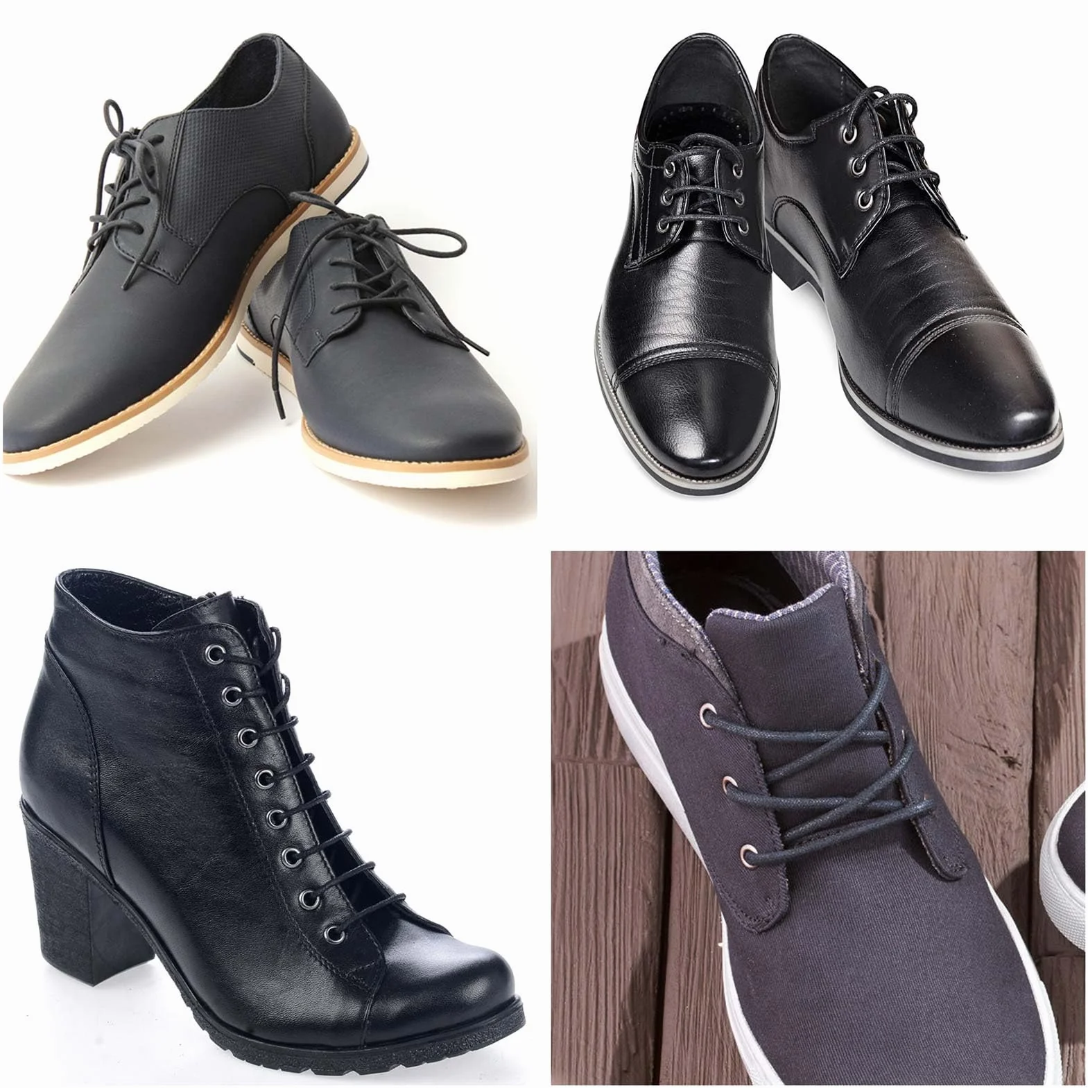 Lacets Ronds Cirés pour Chaussures de Ville, Diamètre 2.5mm, pour Bottes Derby et Brogue