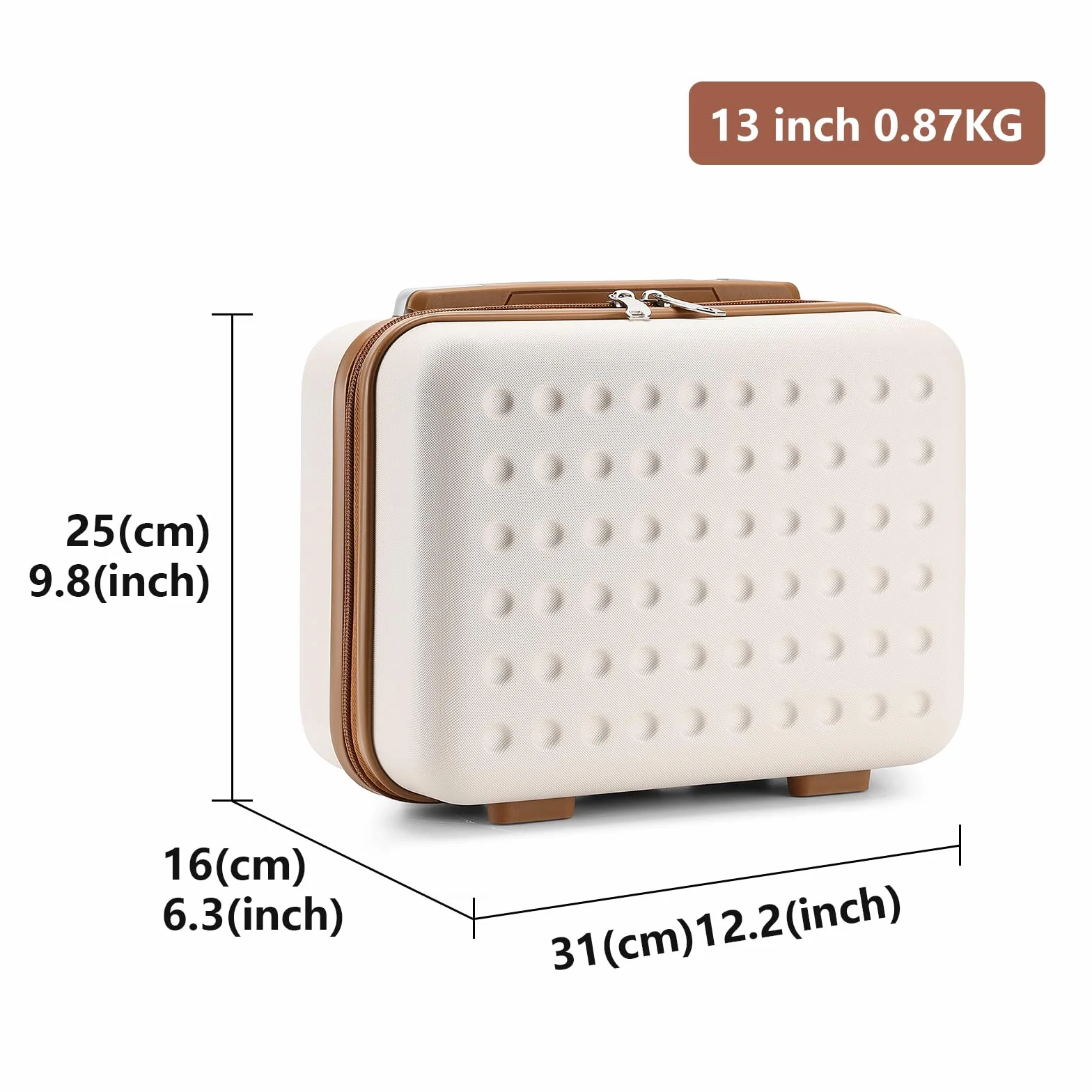 Kono Vanity Case Rigide ABS+PC 31x25x16 cm 11L Voyage Crème