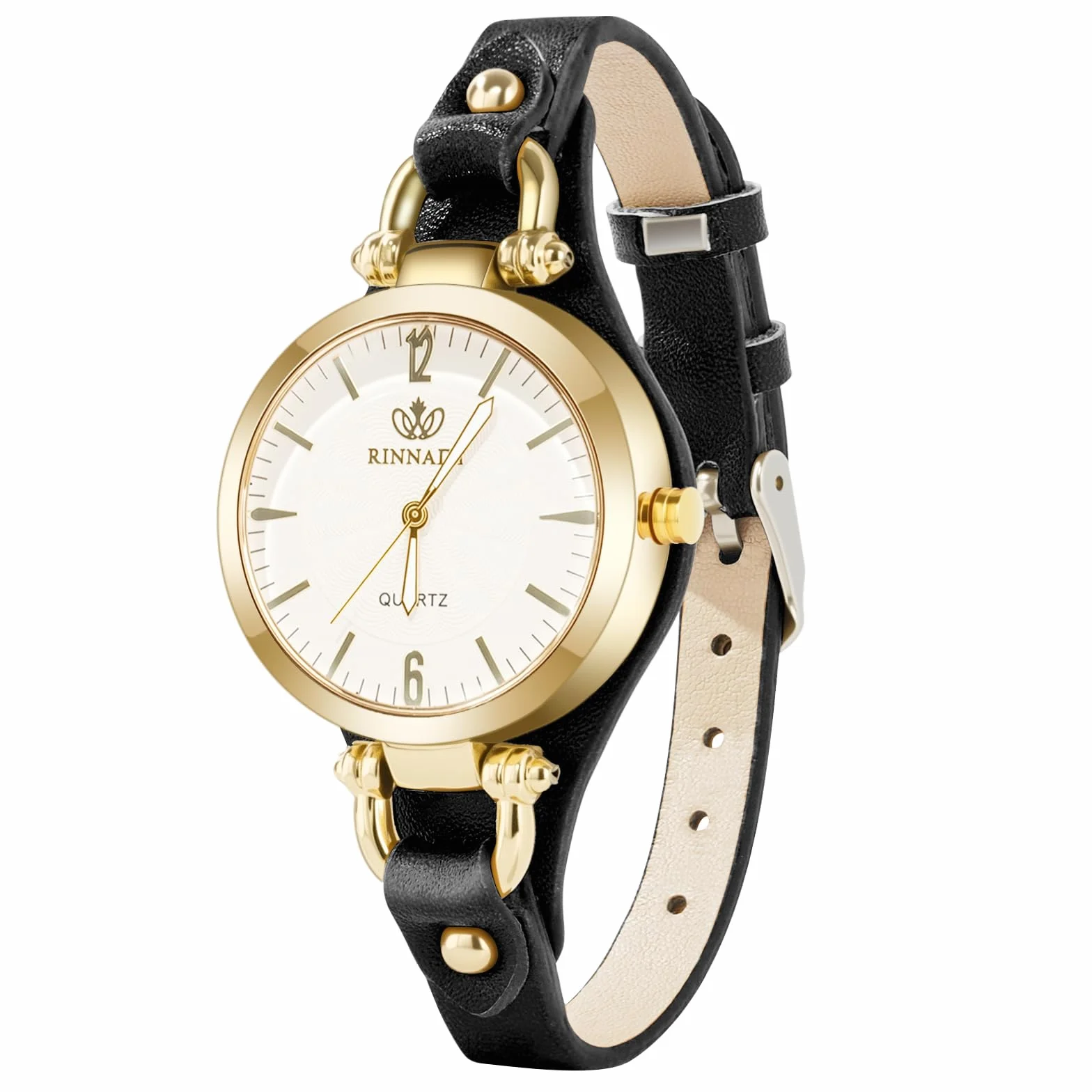 OFFCUP Montre Femme Cuir Diamant Quartz Analogique Cadran Chiffres Arabes