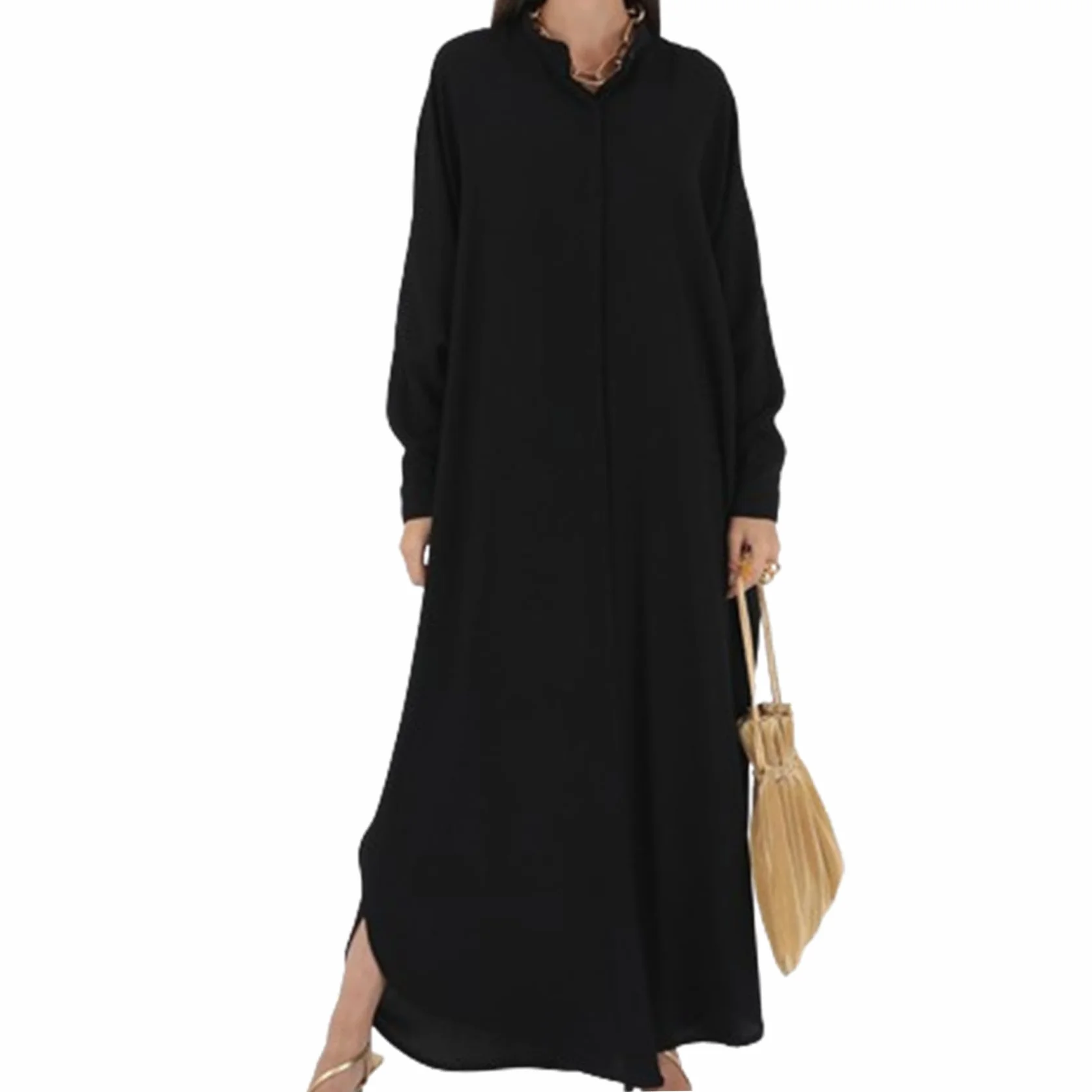 Jilbab pour Femmes, Robe de Prière Musulmane à Manches Longues, Ample 56.7 Pouces