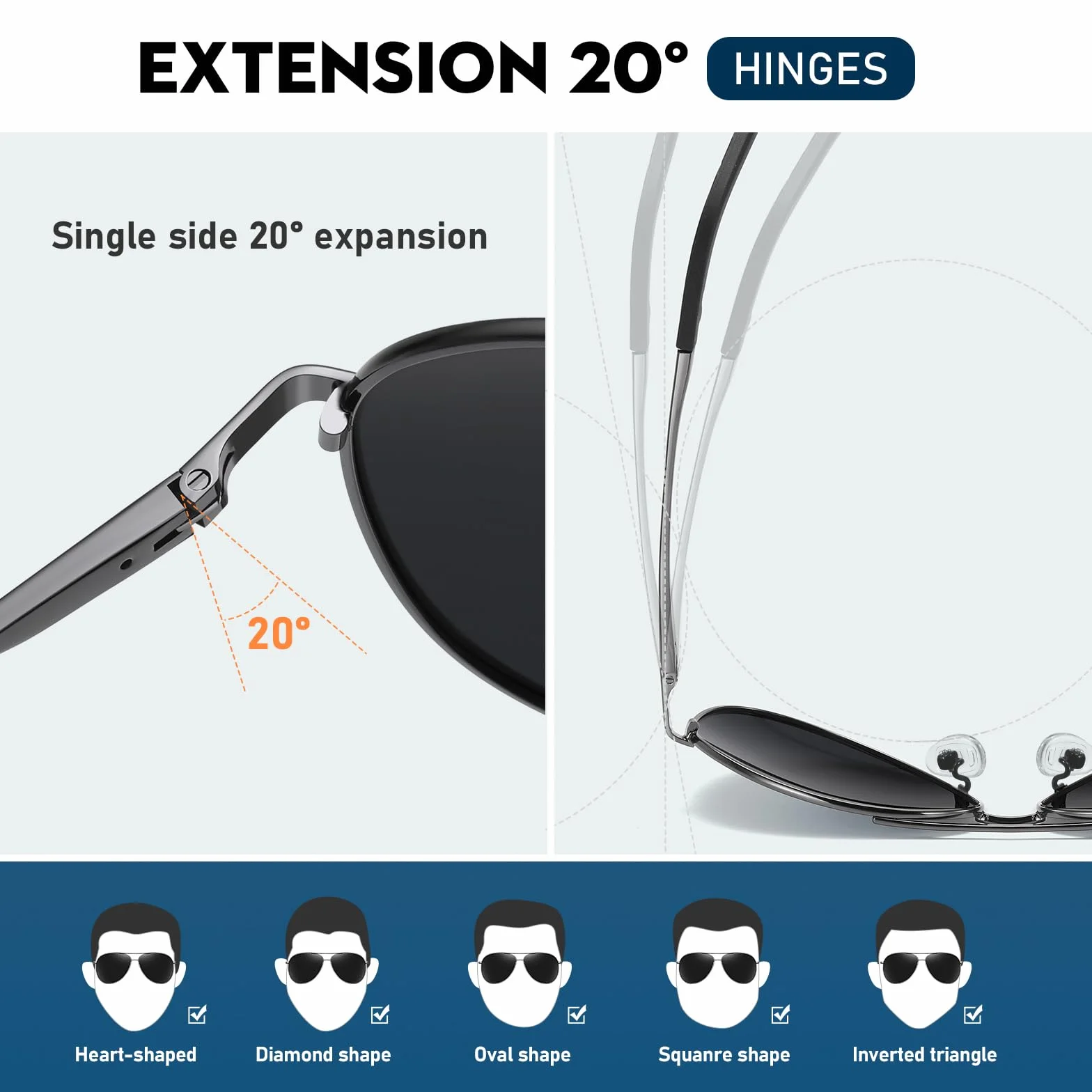 Lunettes de Soleil Homme Pilote Polarisées Ultralégères Anti-Reflets Conduite Pêche Sports Protection Style Classique