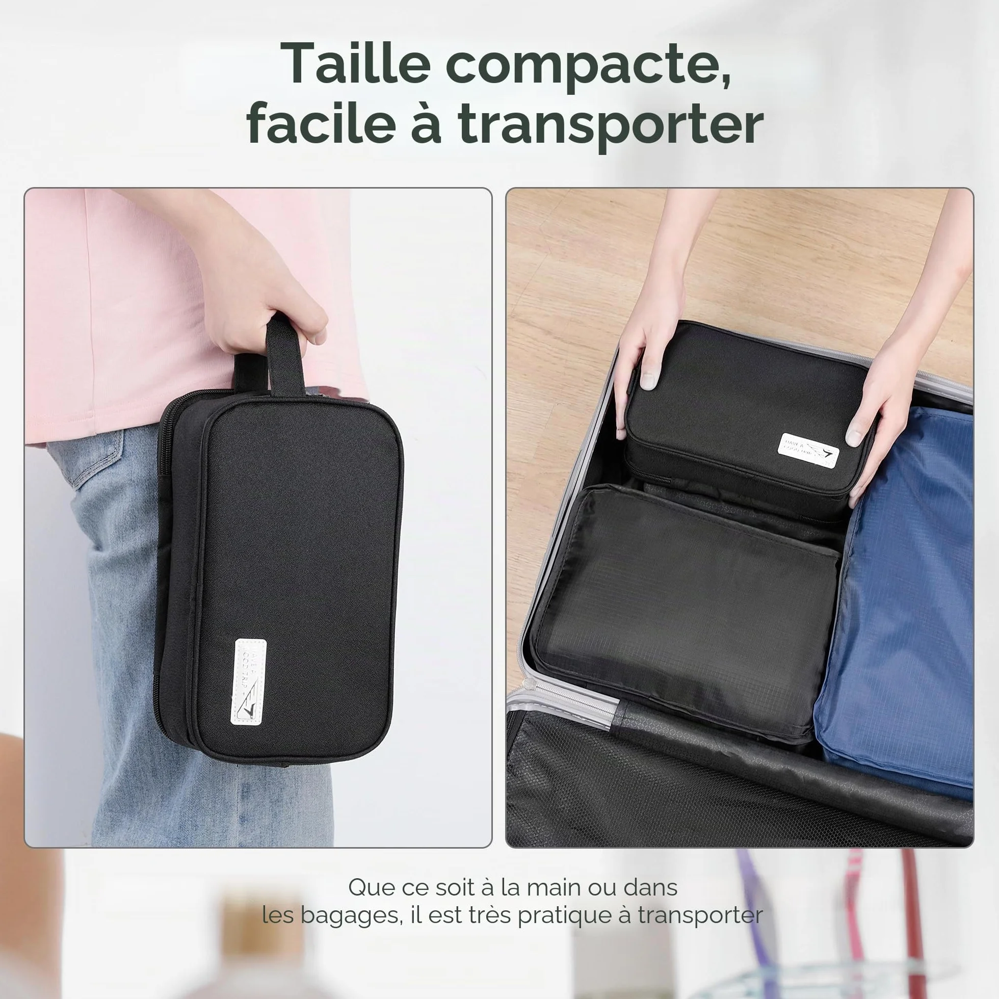 Trousse de Toilette Imperméable Multifonction Grand Sac Cosmétique Voyage Organisateur Rose