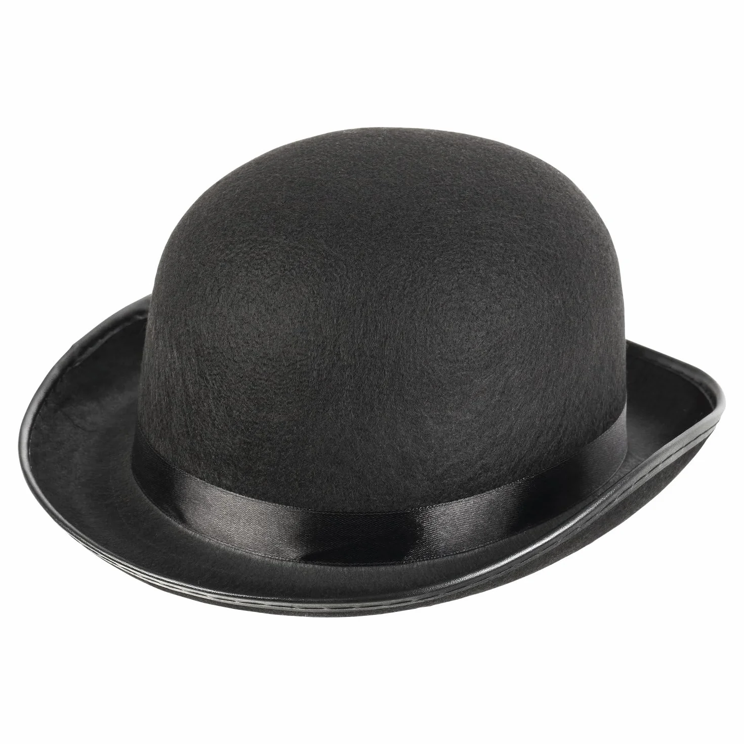Chapeau Melon Bowler Noir en Feutre de Laine pour Adultes