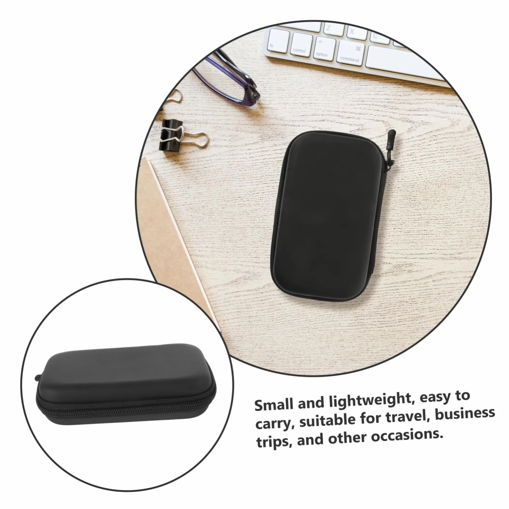 Étui en cuir PU organisateur de rangement pour cravate et accessoires électroniques