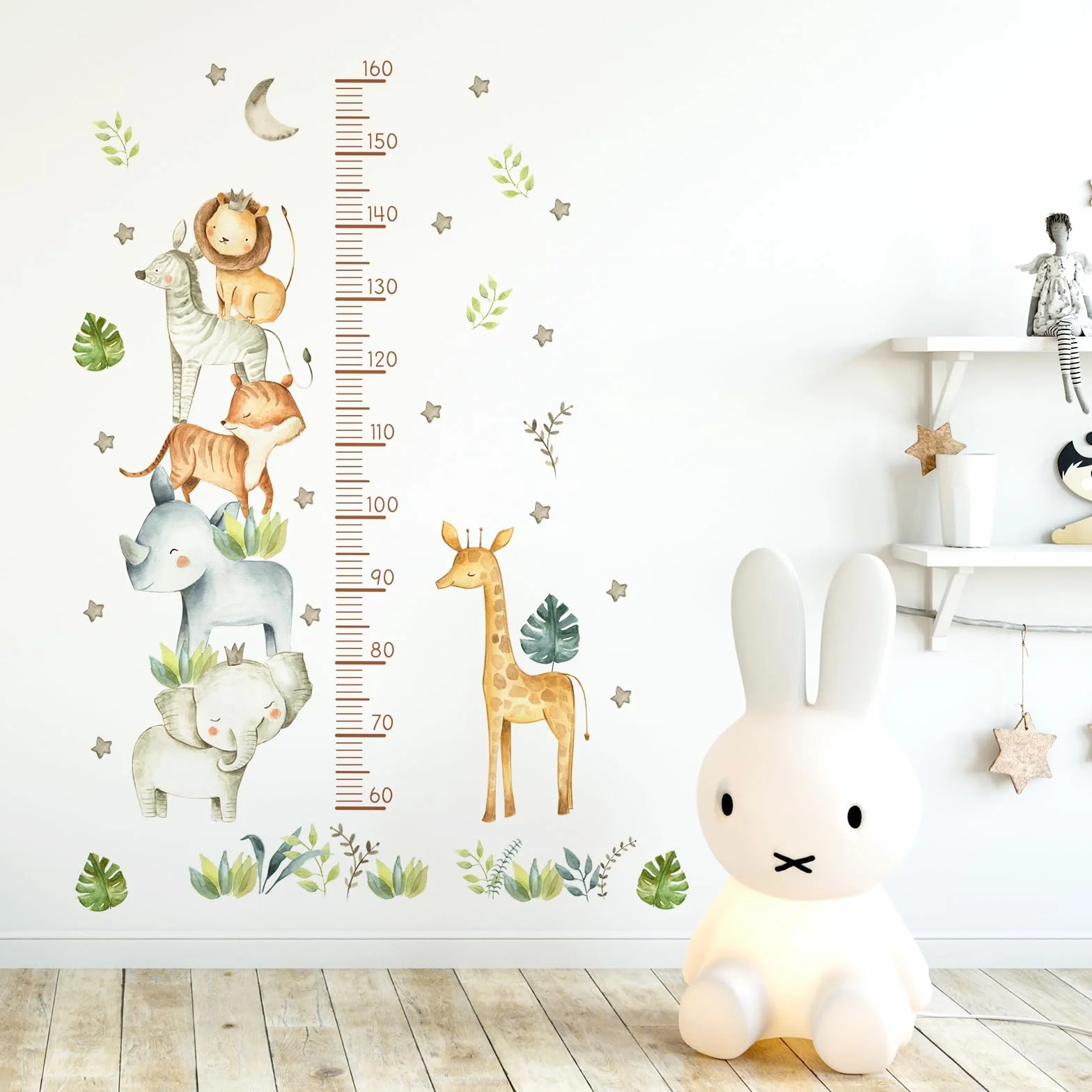 Toise Murale Enfant Stickers Muraux Tableau de Croissance Règle de Hauteur Animaux Garçon Fille