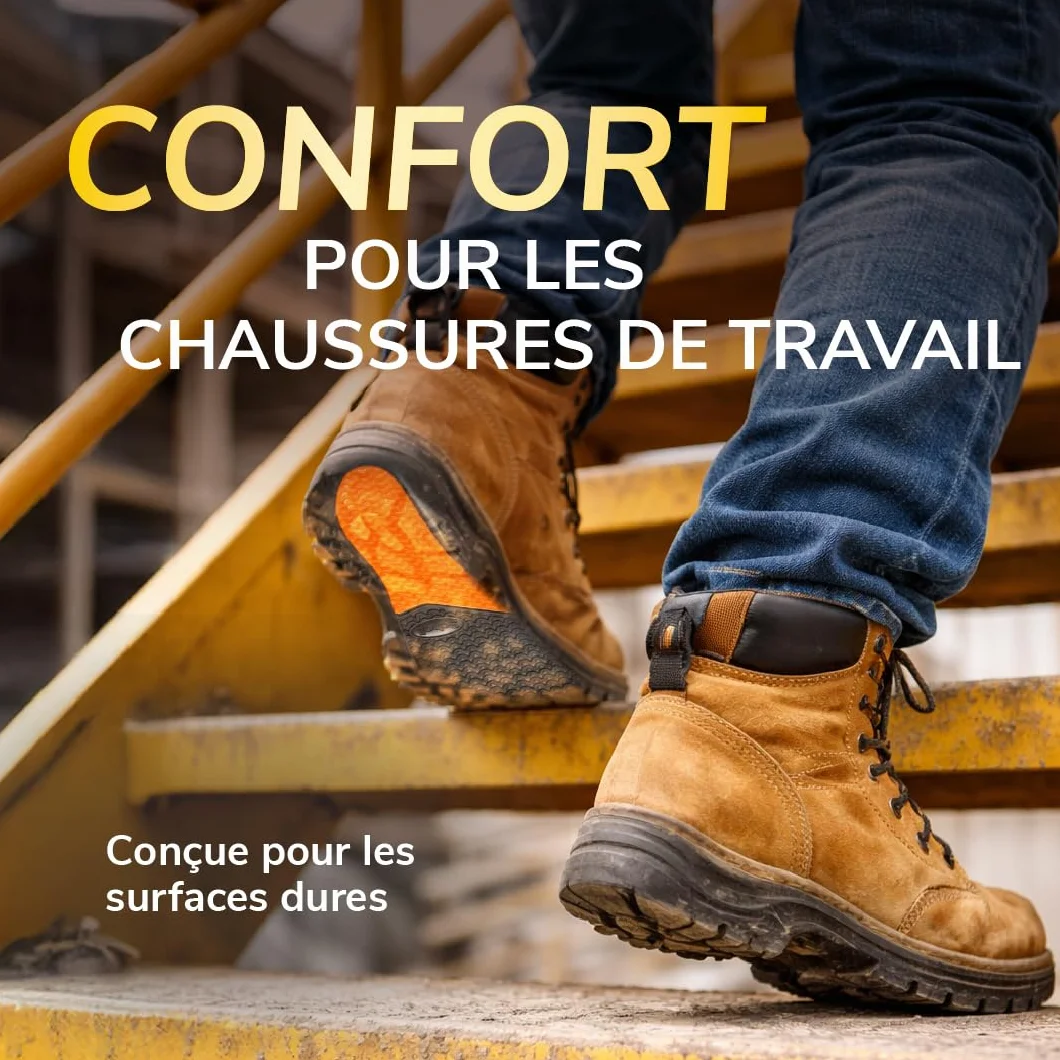 Scholl Semelles GelActiv Professionnel Chaussures de travail Hommes GelWave Absorption des chocs Amorti renforcé Taille 40-46,5