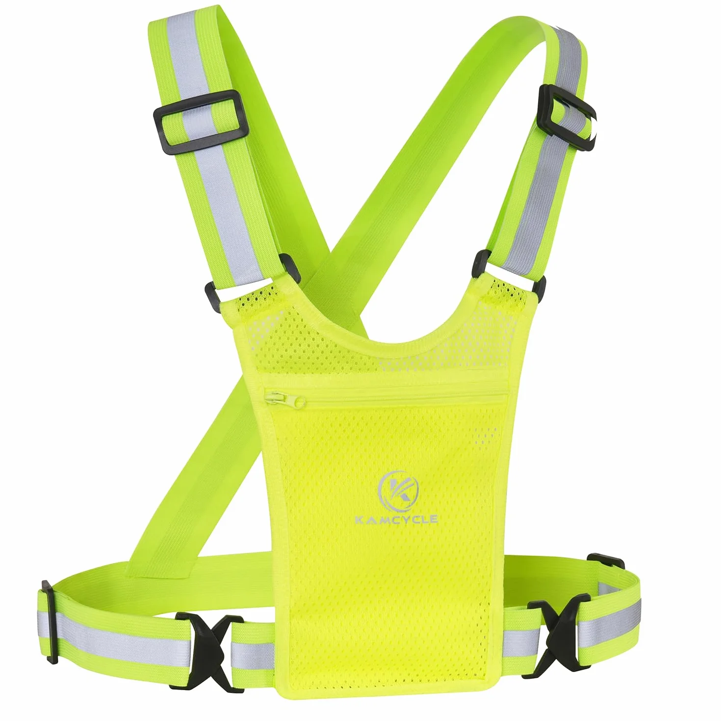 Gilet de Course Réfléchissant avec Poche pour Téléphone Portable – Gilet Lumineux pour Vélo