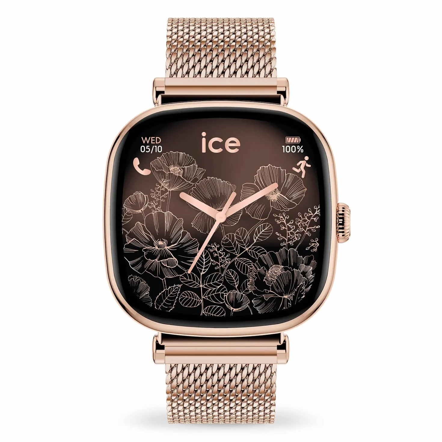 Ice-Watch Ice Smart 2.0 Montre connectée carrée Femme Bracelet Acier Inoxydable 1.70 Pouces