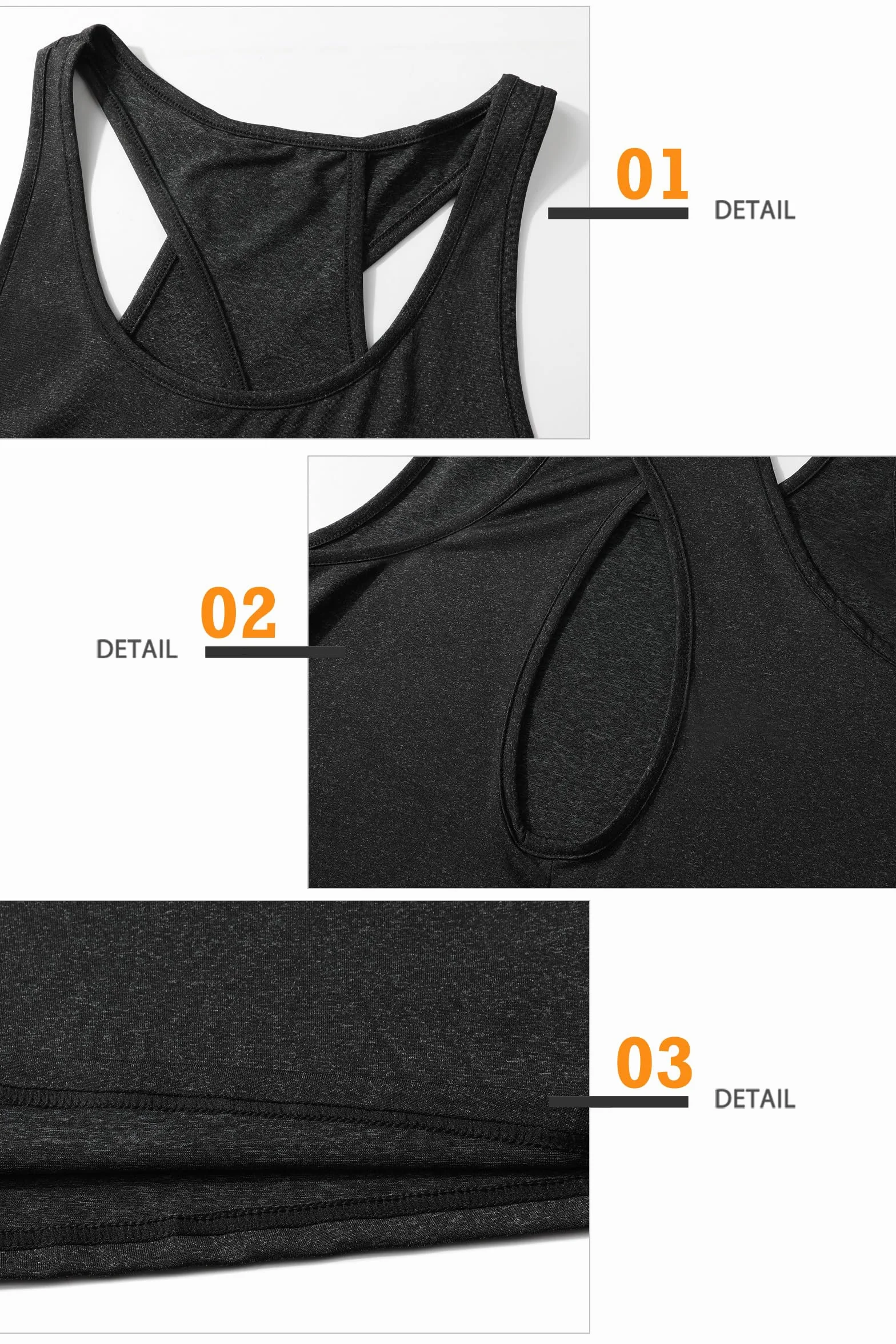 Superora Débardeur de Sport Femme Tank Top sans Manches pour Running Fitness