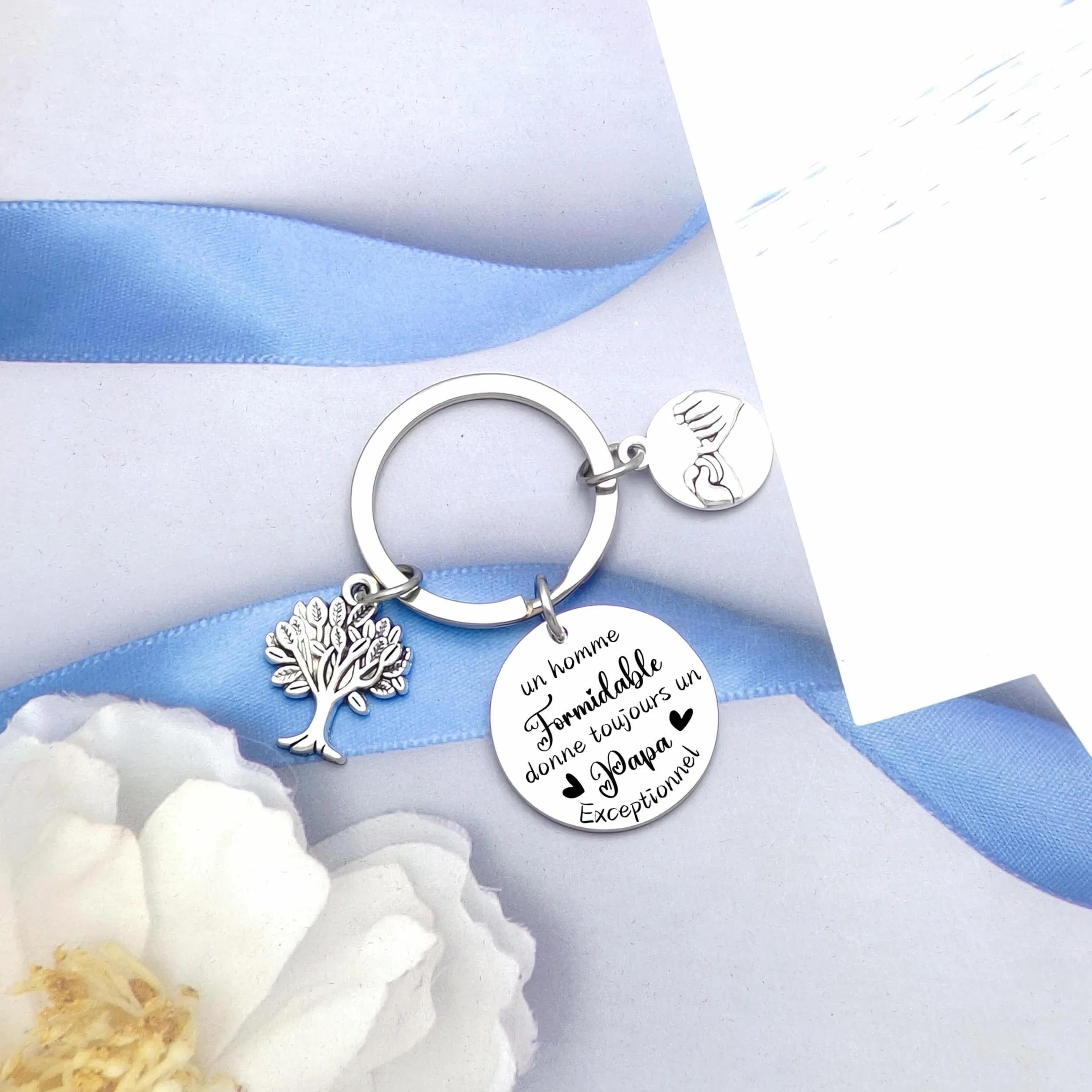 Porte-clés papa personnalisé - Cadeau fête des pères anniversaire Noël naissance
