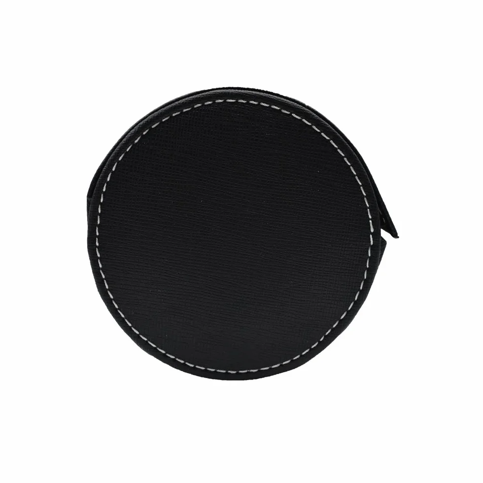 Etui de rangement pour cravate en cuir noir forme cylindre