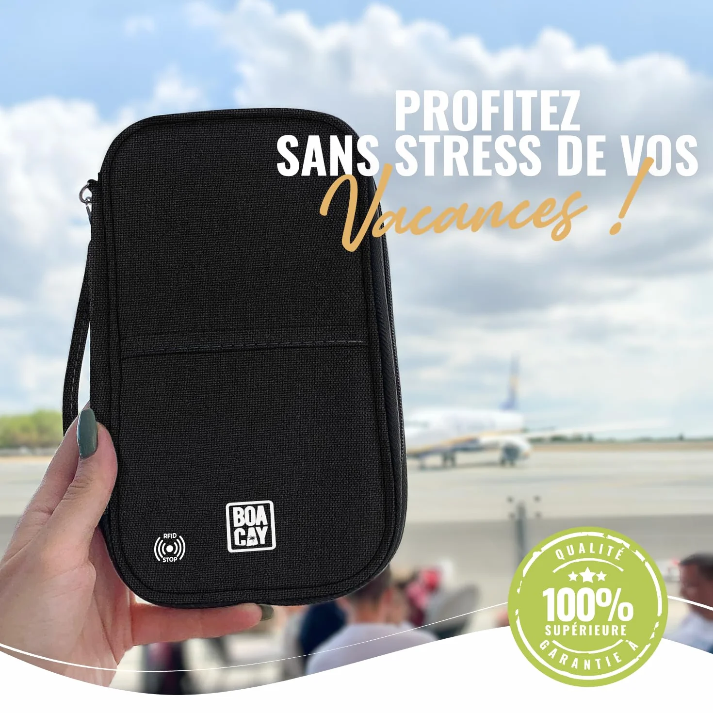BOACAY Pochette Passeport Familial RFID avec Portefeuille Étui Voyage Femme Homme