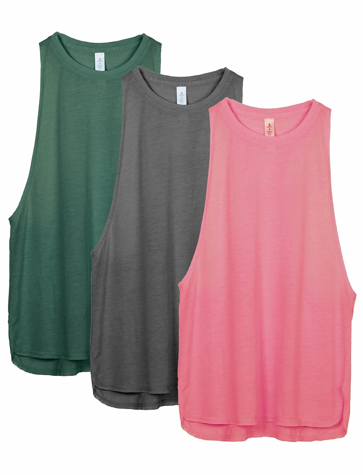 icyzone Femmes Débardeur Sport sans Manches Yoga Tank Tops Paquet de 3