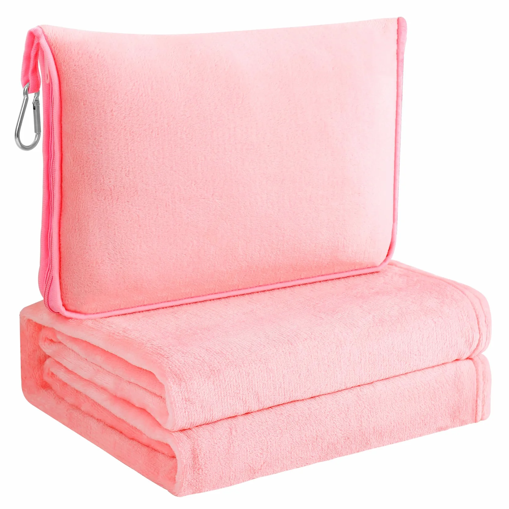 Couverture de Voyage Avion 2 en 1 Pliable pour Adultes et Enfants avec Étui Compacte