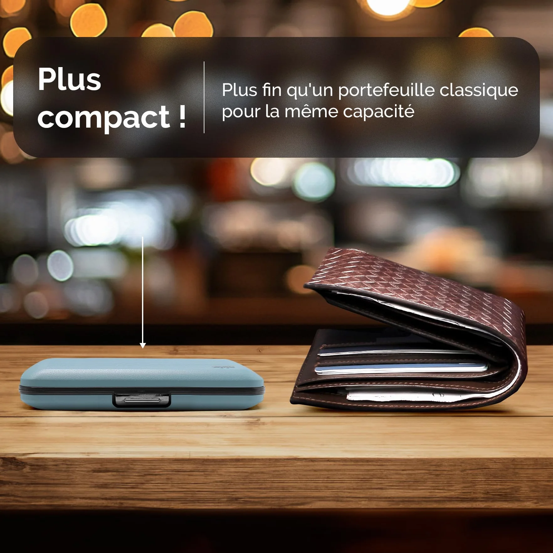 ÖGON Portefeuille en Aluminium Grande capacité Protection RFID Smart Case Oslo Large