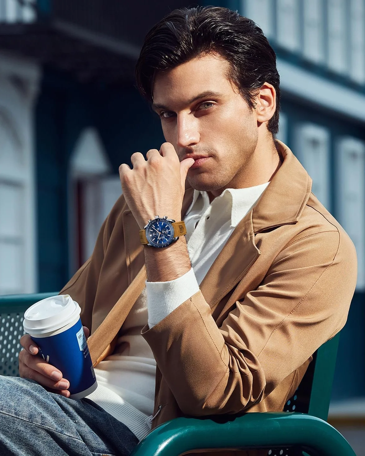 BENYAR Montre Homme Etanche Analogique Quartz Chronographe Lumineuses Date Cadran Classique