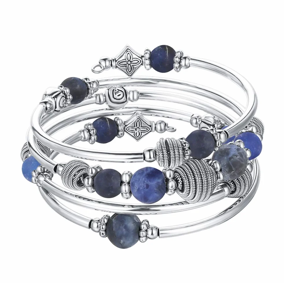 Bracelet de Perles en Argent pour Femme Multicouches Bohème FULU AUTUMN