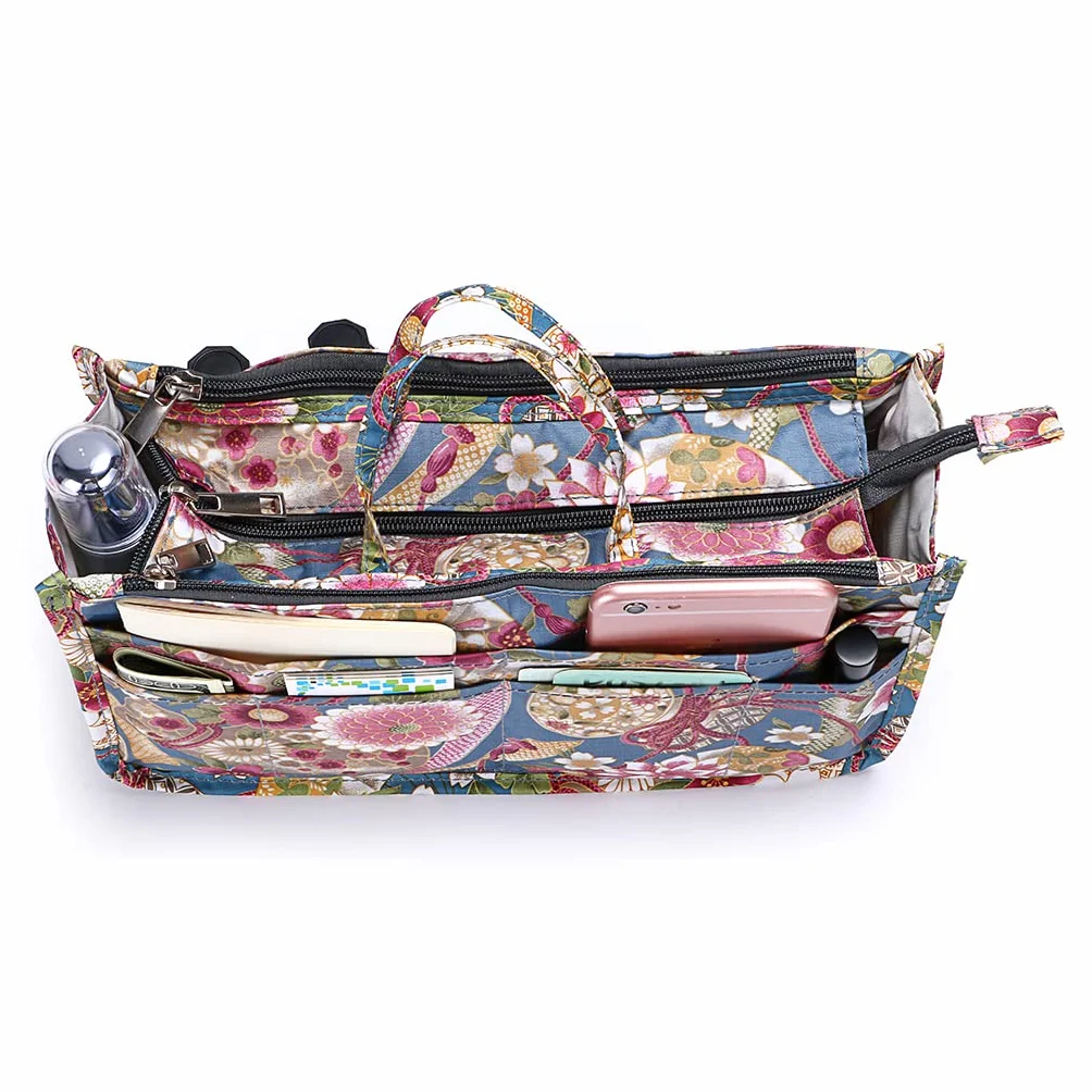 Ignpion Organiseur de sac à main 13 poches extensible imprimé tournesol multicolore IGN435