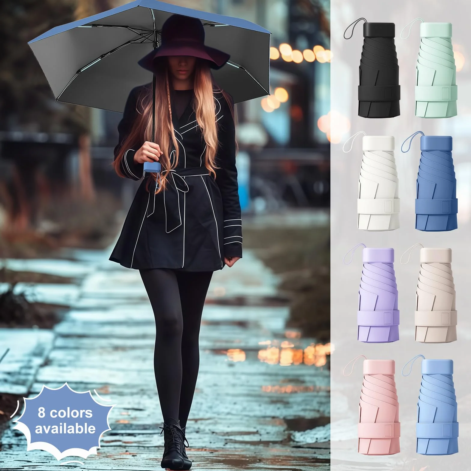 Parapluie Pliable Mini Anti-UV Compact Léger Voyage Homme Femme