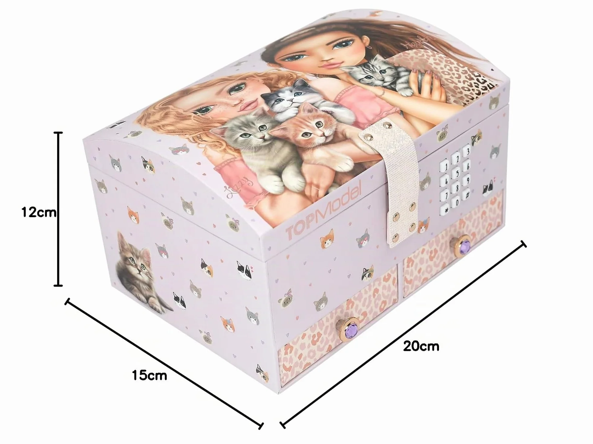 Depesche TOPModel Cat Love Boîte à Bijoux Lilas avec Code Son Miroir