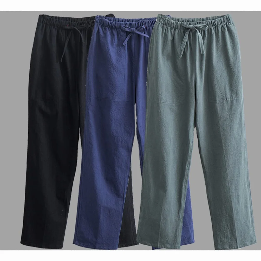 Lin en Coton Pantalon Tai Chi Kung Fu Tang Costume Chinois Grande Taille