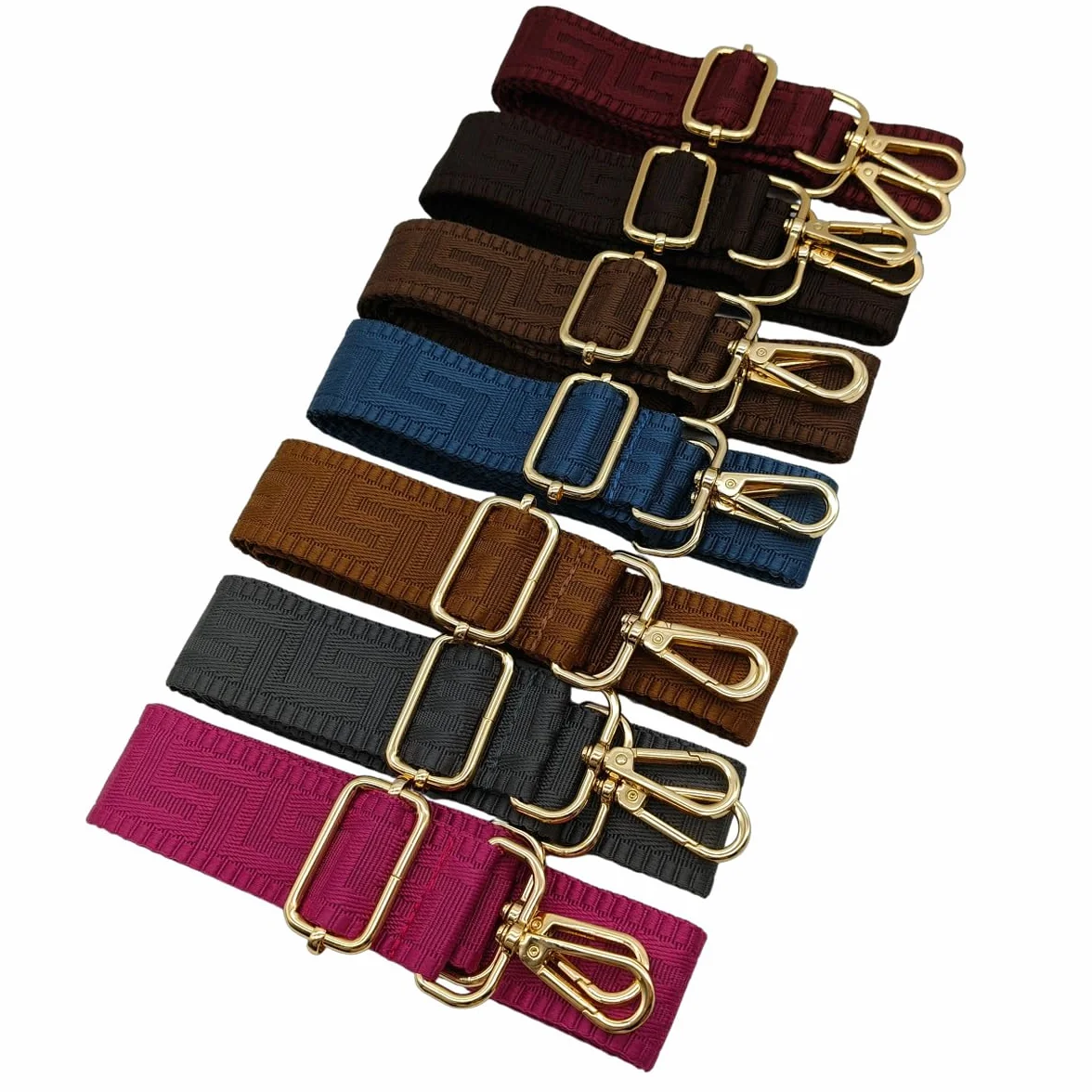 Bandoulière de Rechange Réglable Bordeaux-Foncé 80-130cm Sangle de Sac à Main Remplacement Universelle Boucle Dorée