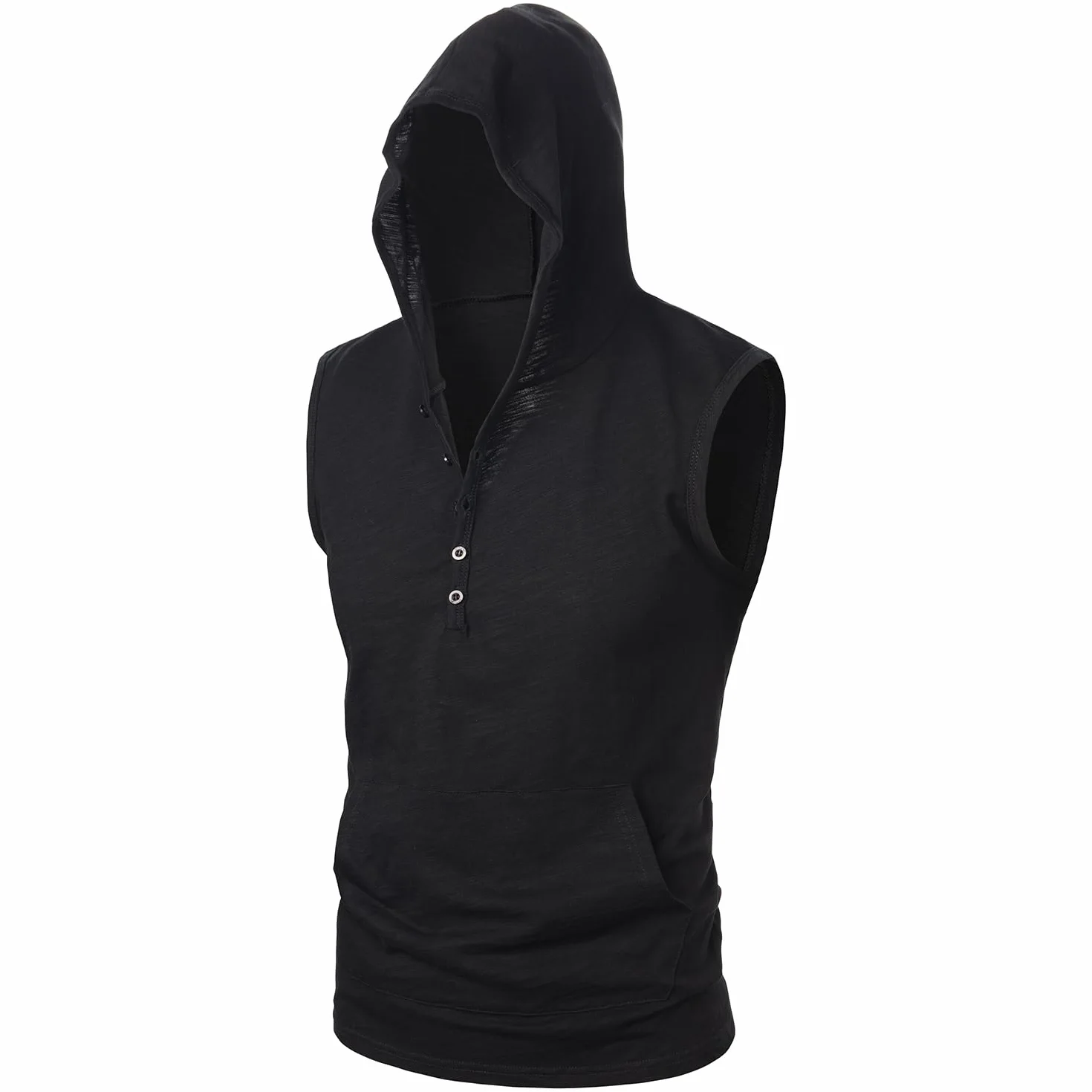 Débardeur à Capuche sans Manches Homme Coton Muscle Shirt Fitness Gym