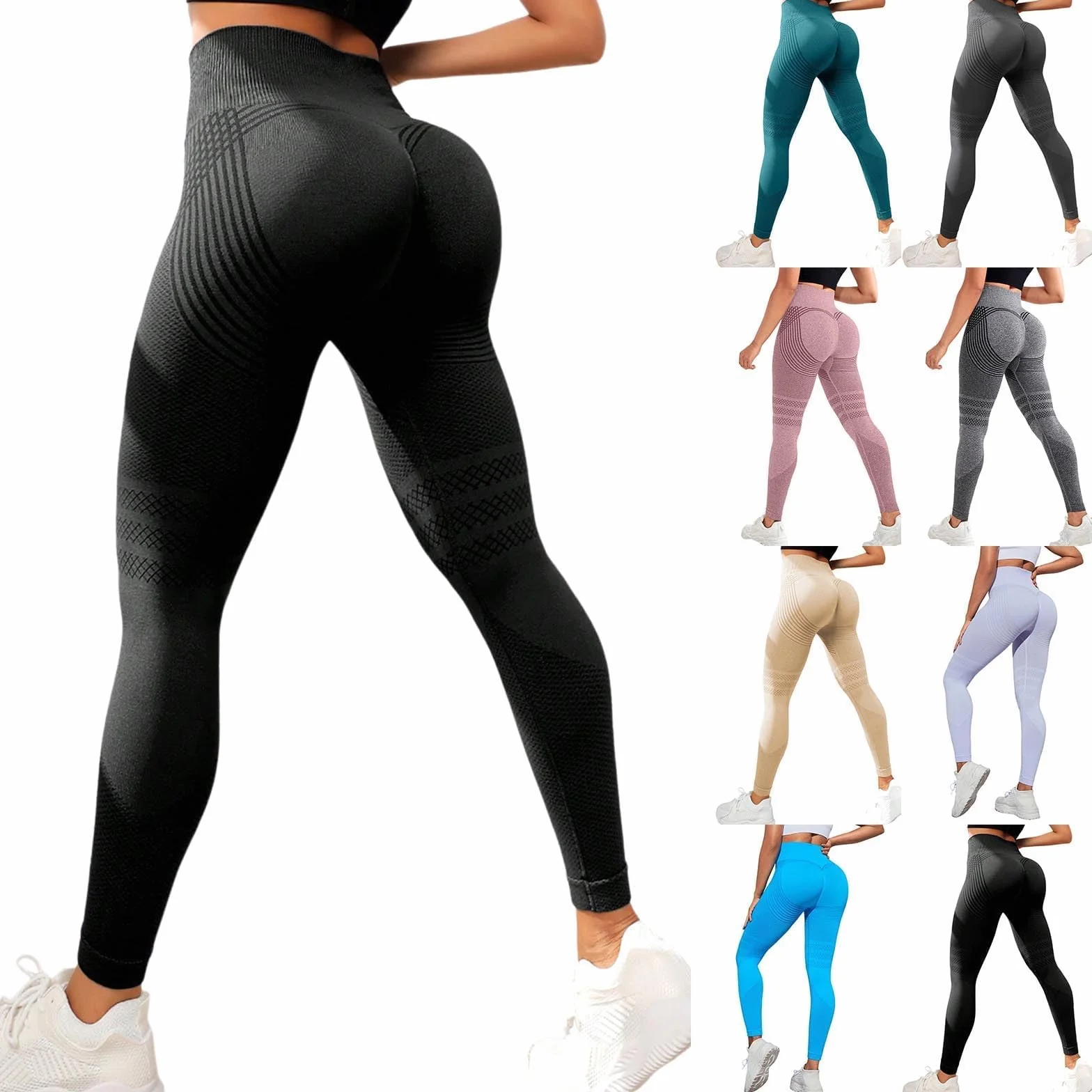 riou Leggings 3D Anti-Cellulite Compression Taille Haute Sans Couture Pantalon Sport Fitness Yoga