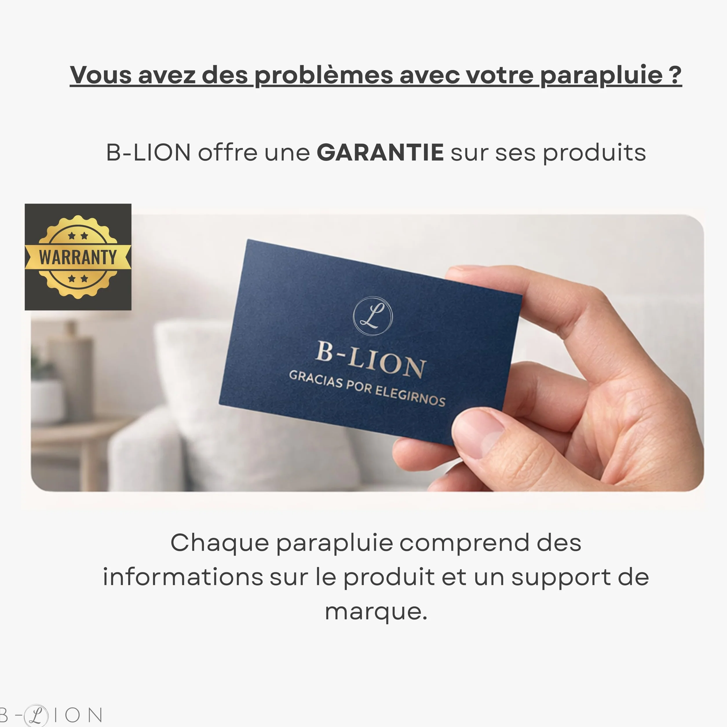 B-LION Parapluie Pliant Inversé 10 Baleines Renforcées Bande Réfléchissante Automatique Coupe-Vent Poignée Clip