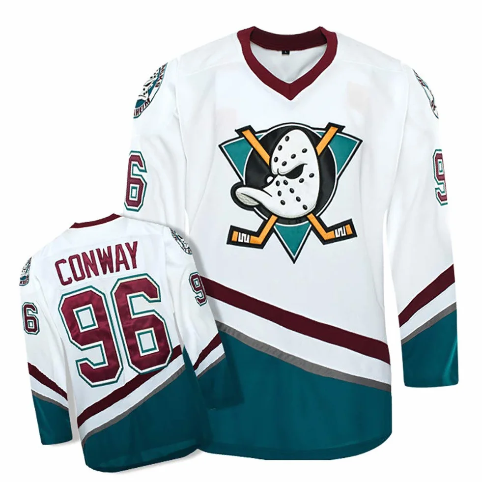NHL Charlie Conway #96 Mighty Ducks Hockey Maillot Homme Sweatshirt Respirant