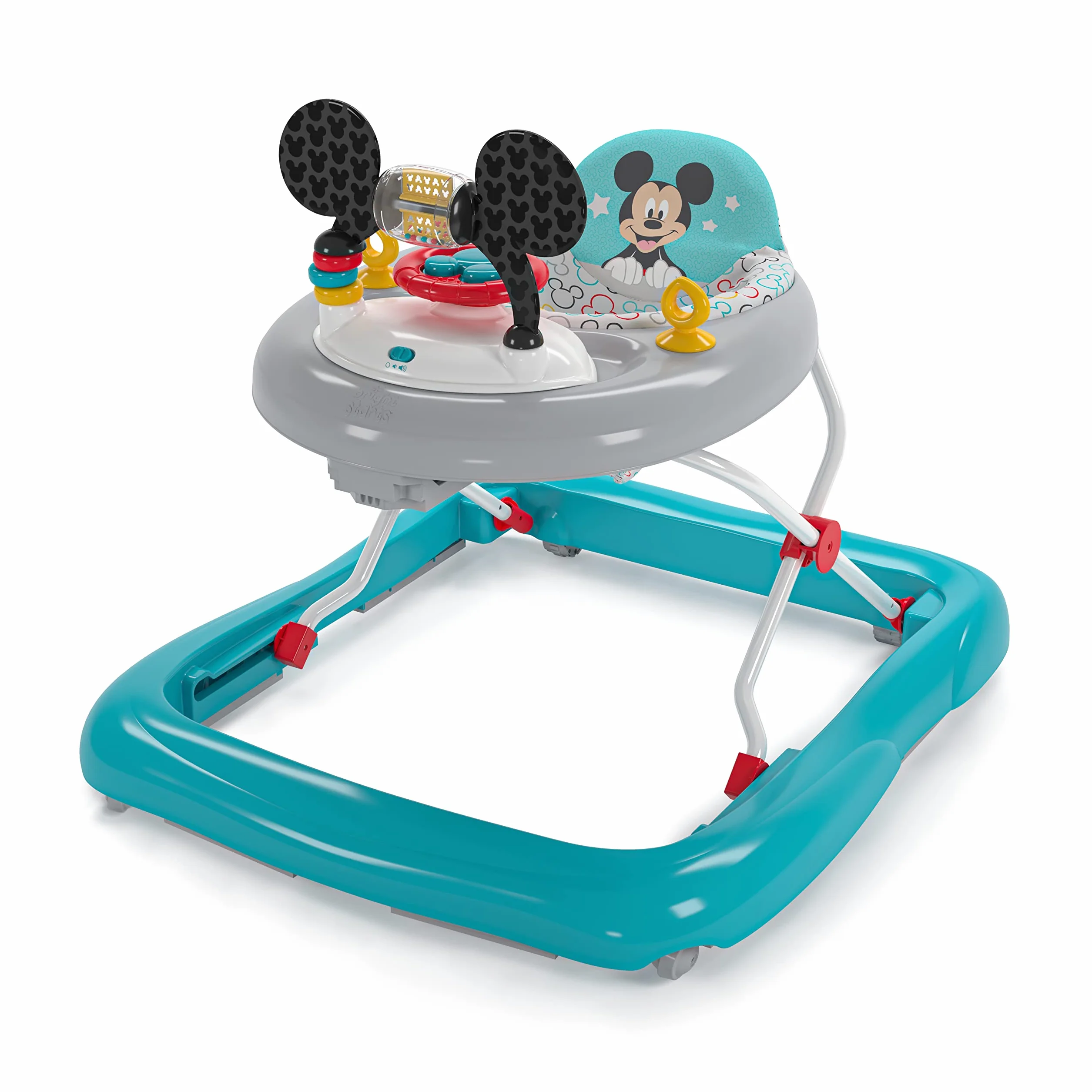 Bright Starts Disney Baby Trotteur Mickey Original Bestie 2 en 1 Centre d'activités avec lumières et musique, hauteur réglable
