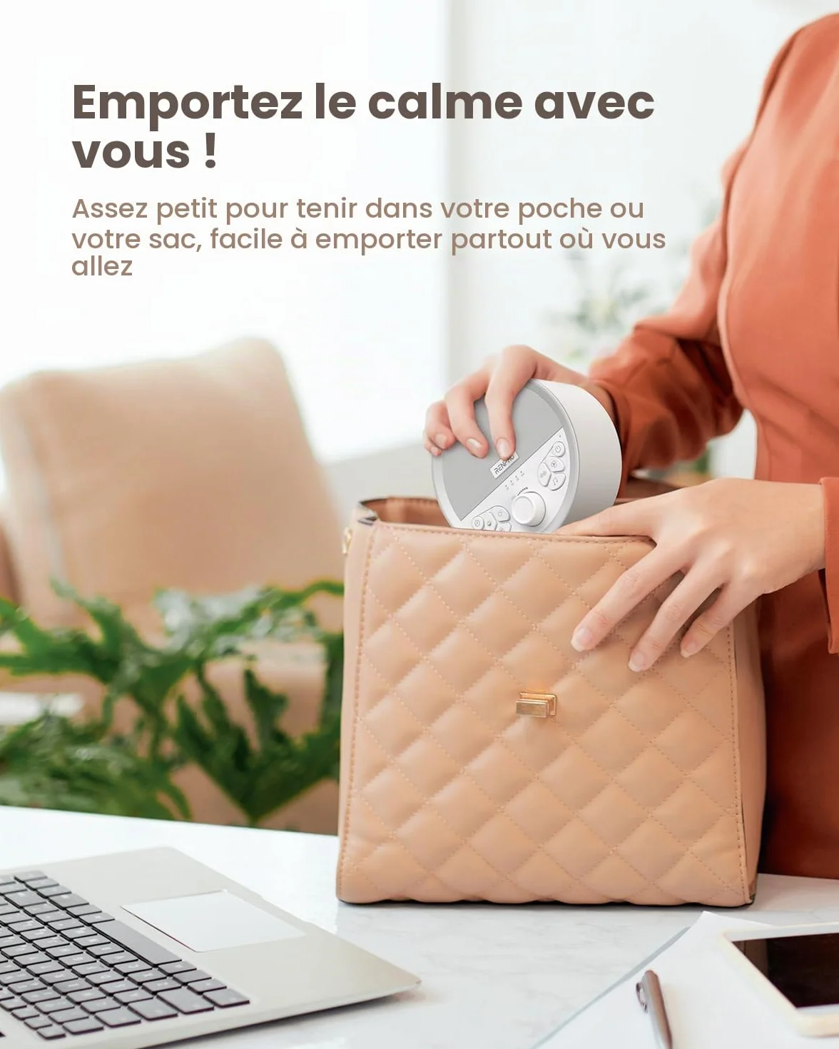 RENPHO Machine à bruit blanc, Appareil de sommeil portable avec 29 sons, minuterie réglable