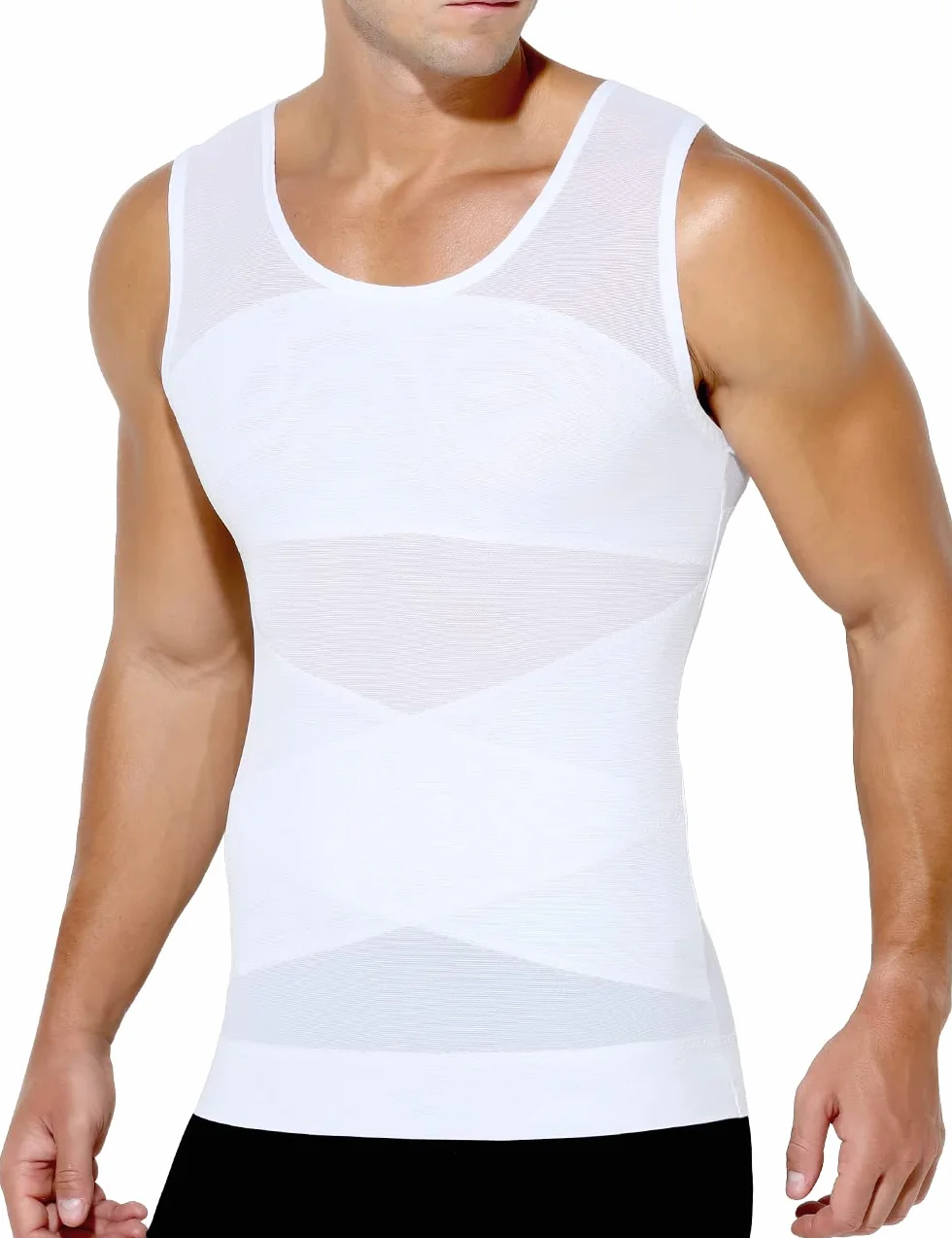 Casey Kevin Débardeur de Compression Homme Maillot de Corps Ventre Plat sans Manche Gainant Minceur Sport Top Body Shaper