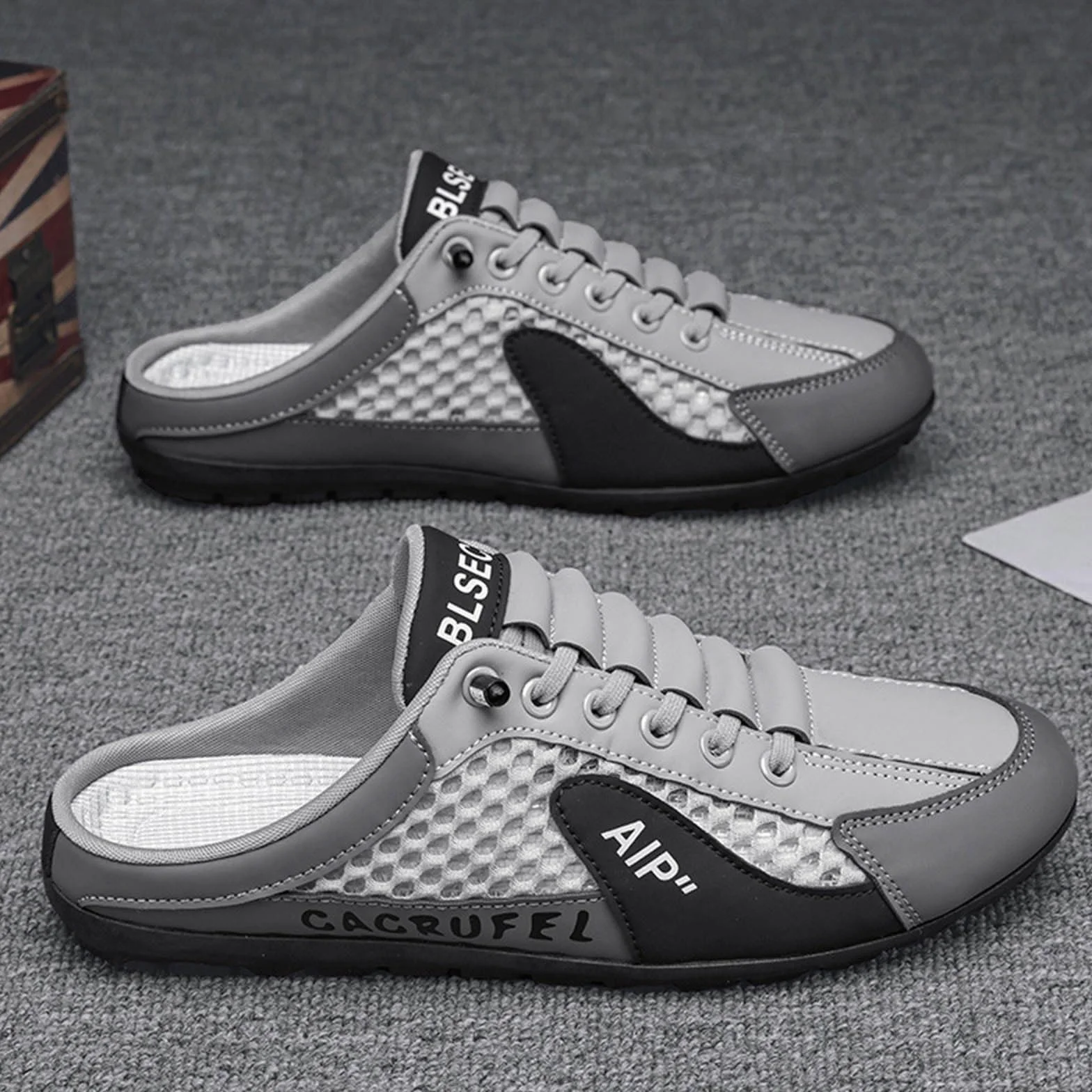Baskets Dos Nu Homme Chaussures Enfiler Maille Respirante Sport Confortables Course Voyages