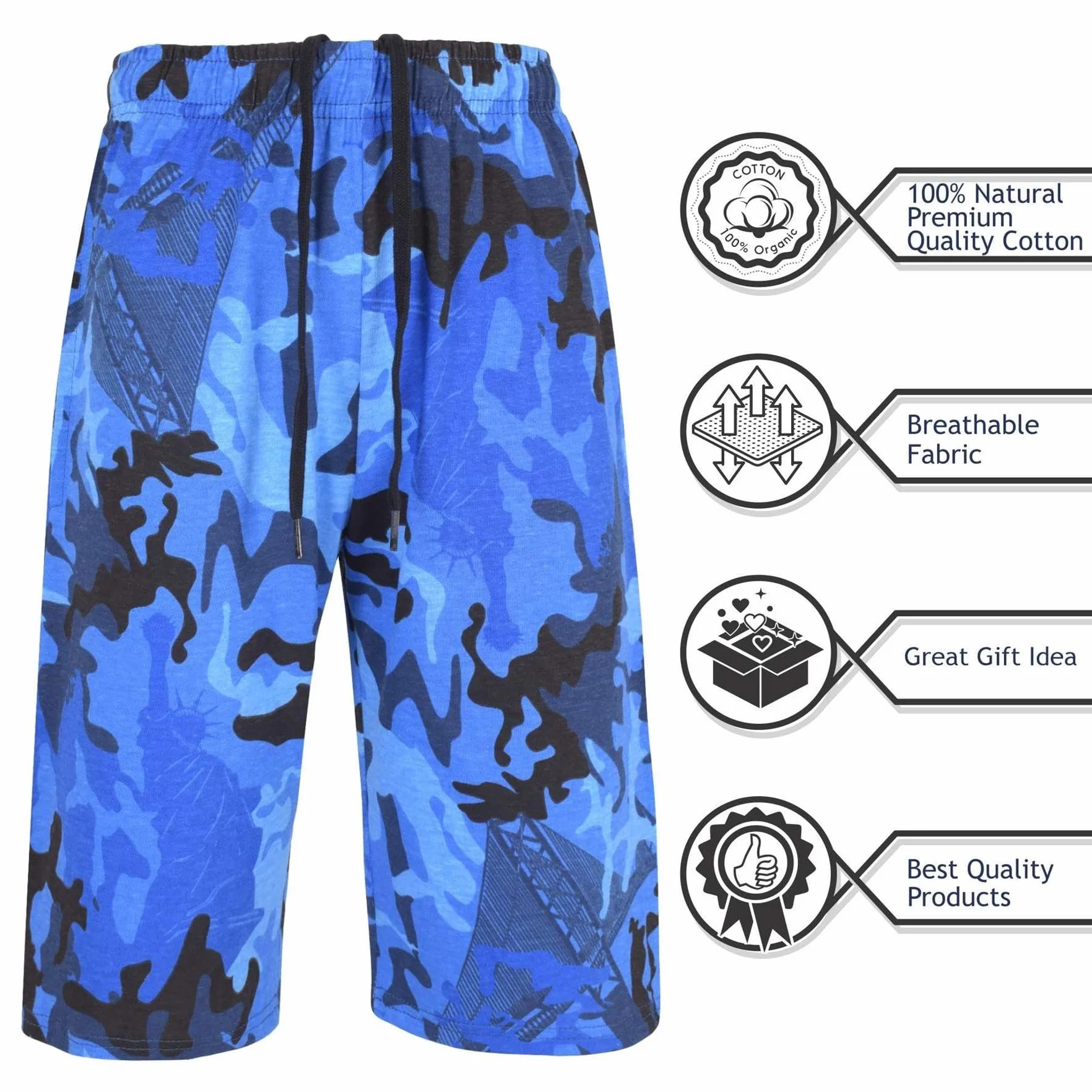 A2Z 4 Kids Garçons Shorts Coton S'étirer Casual Été Longueur au Genou Âge 5-13 Ans