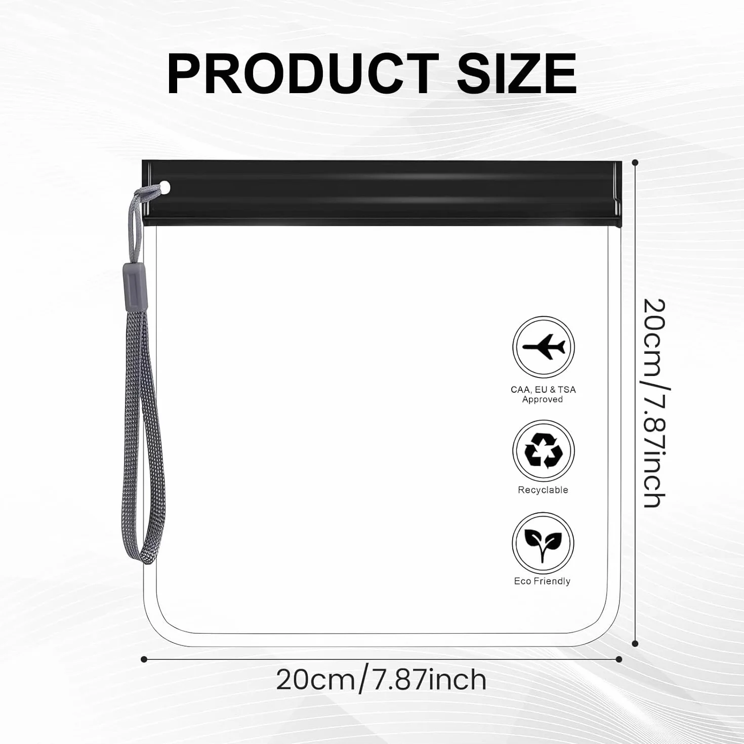 Lot de 6 sacs à fermeture éclair pour avions liquides 20 x 20 cm approuvés TSA 1 litre étanche voyage