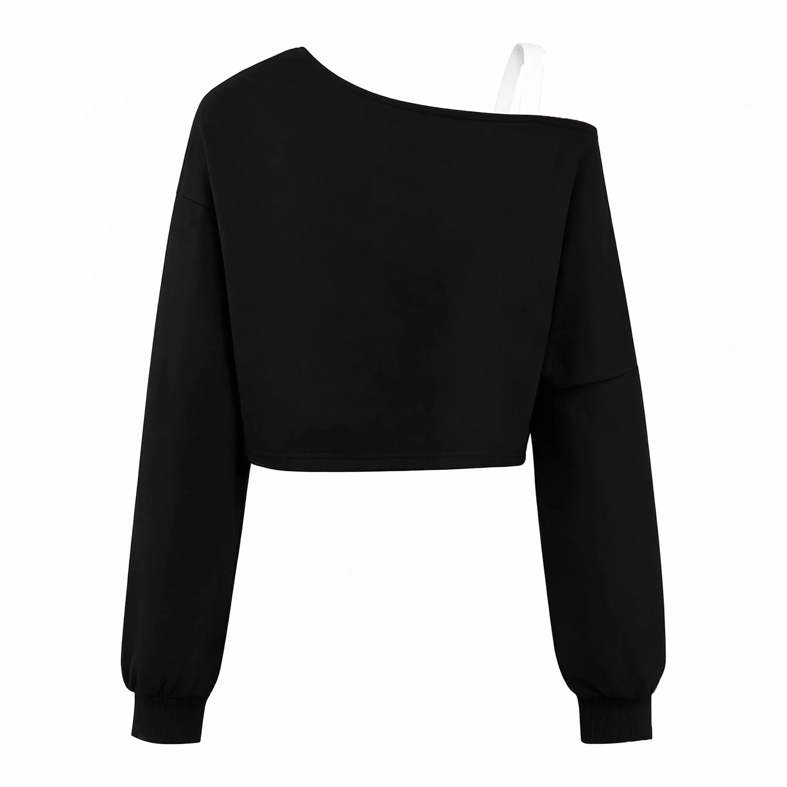 Générique Sweat-Shirt Court asymétrique à épaules dénudées pour Filles