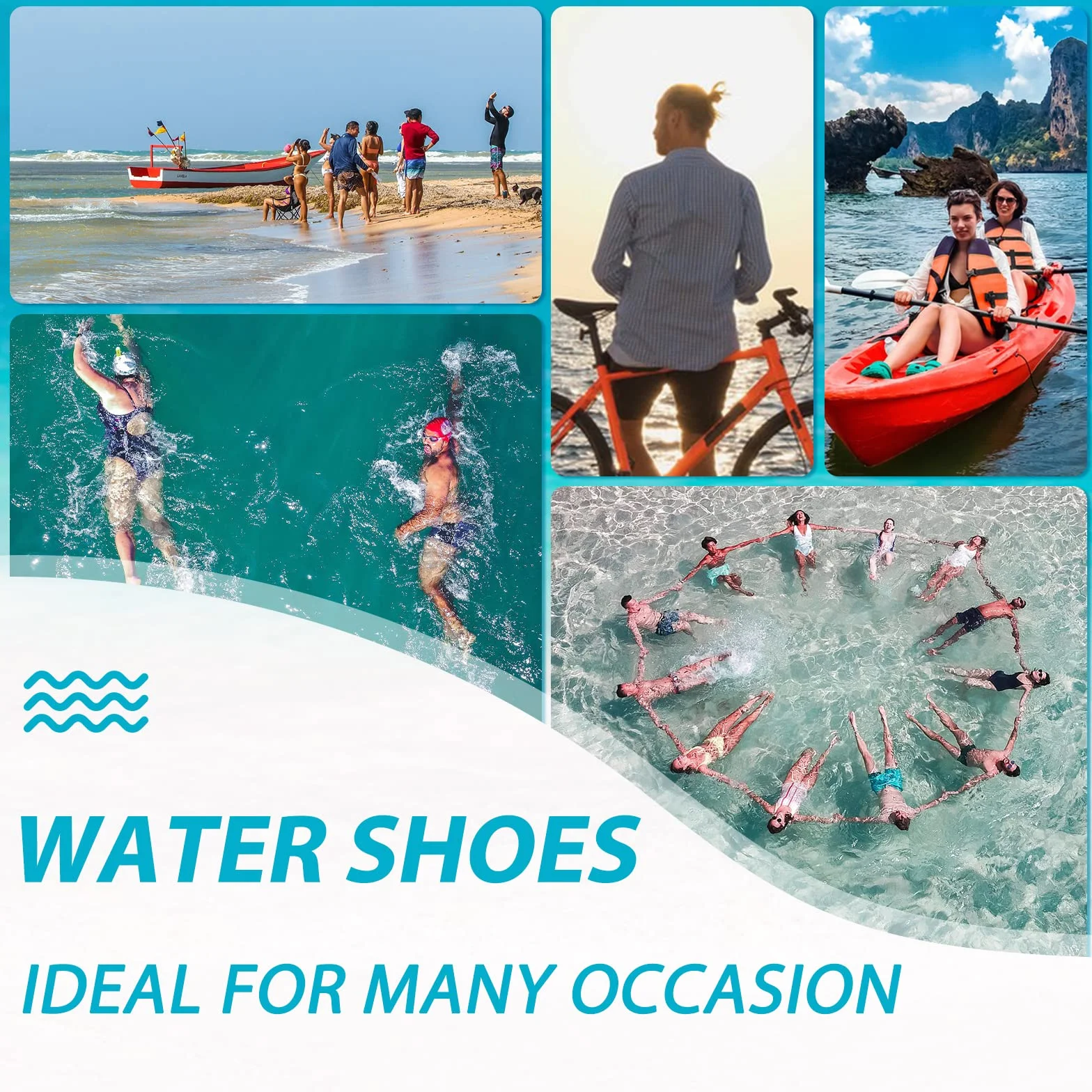 Hanani Chaussures Aquatiques pour Homme et Femme Séchage Rapide Chaussures de Surf Antidérapant