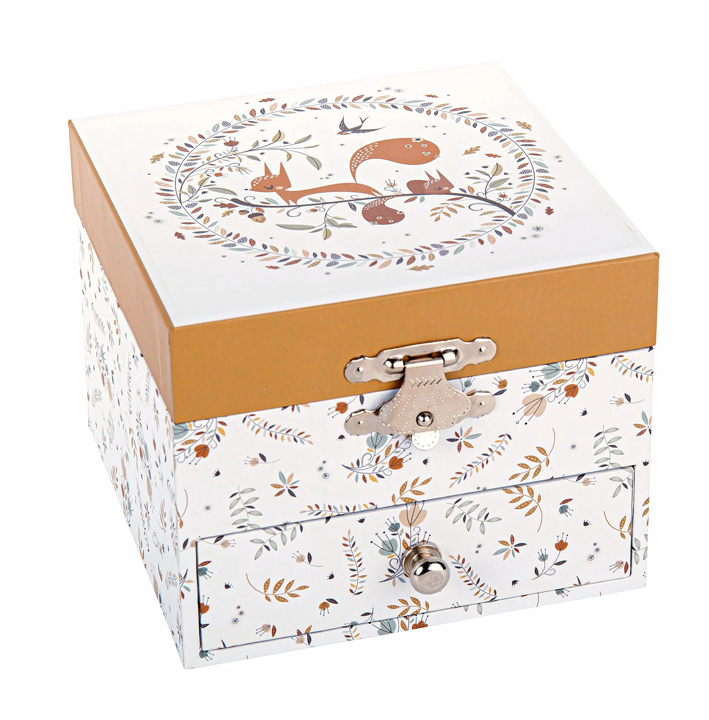 TROUSSELIER Boite a Musique Ecureuil dans la Prairie Lutin Petit Pois Boîte à Bijoux Musicale Cadeau Enfant Beau Danube de Strauss