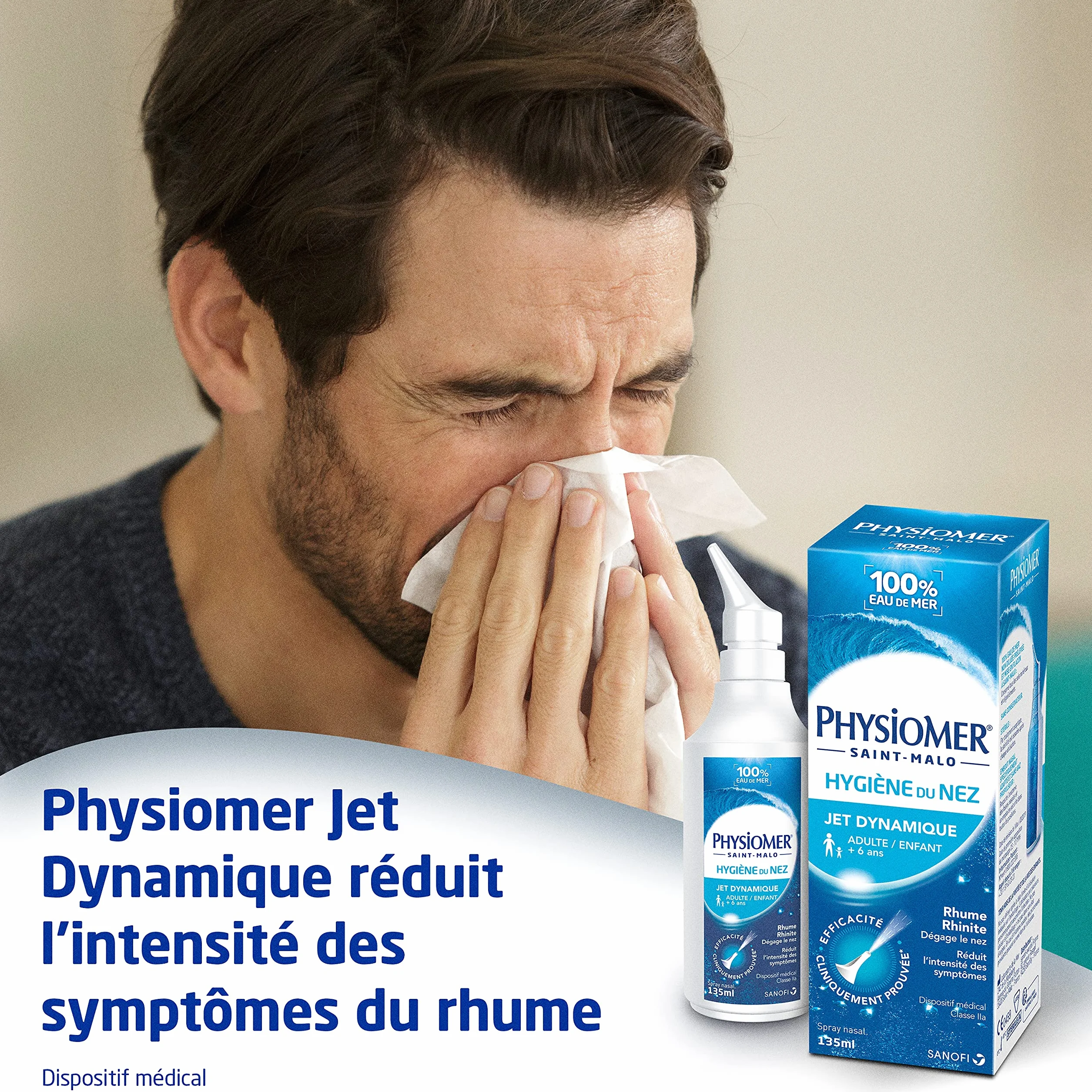 Physiomer Jet Dynamique Spray Nasal 135ml Lot de 2 - Dispositif Médical Hygiène Nez