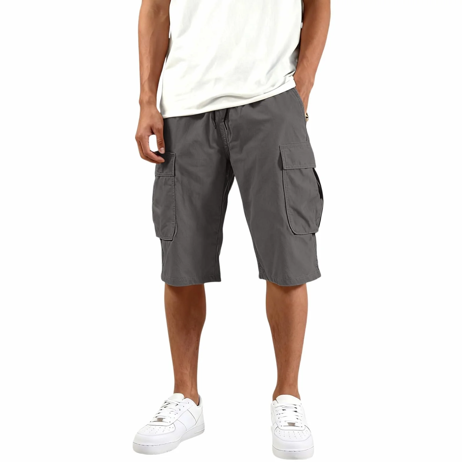 Cargo Short Homme Sport Elastique Militaire Pantacourt Ete Travail Coupe Ample Poches Bermuda