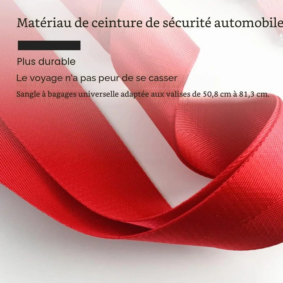 Veki Ensemble de Sangle de Bagage Croisées TSA avec Verrou Ceintures de Valise Réglables Rouge 1 pièce