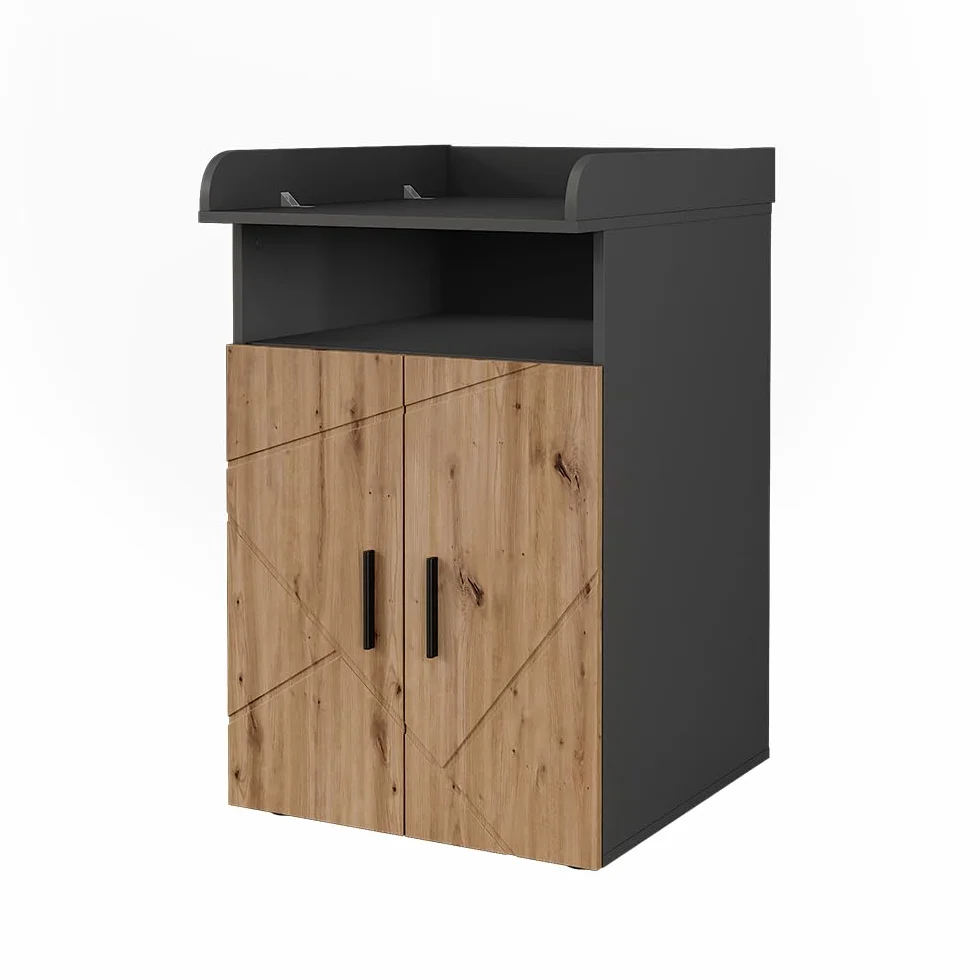 Vicco Commode à Langer Irma 60x97cm Anthracite Chêne de Force doré Plan à Langer