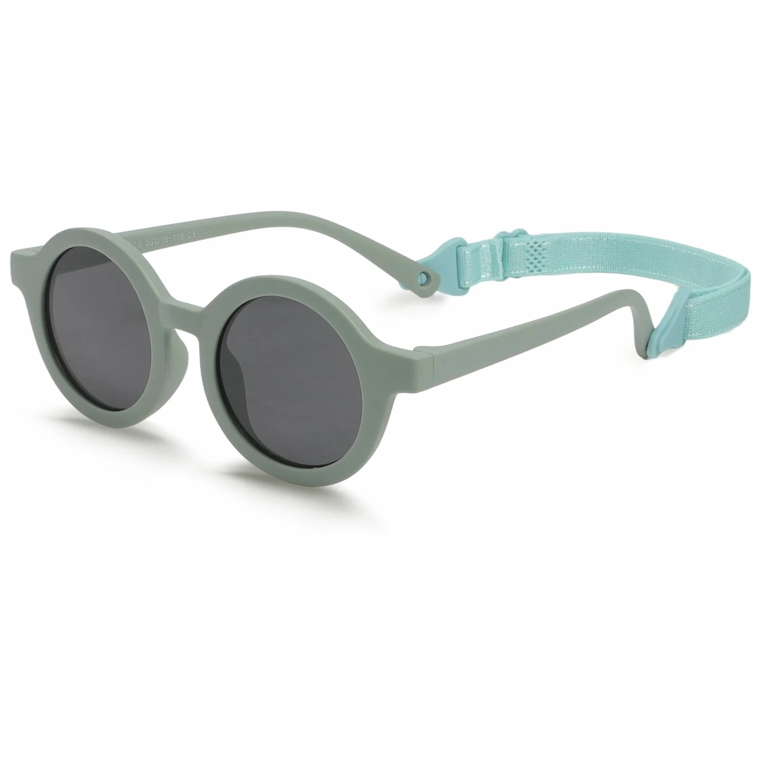 Lunette de Soleil Enfant Polarisées Anti UV400 Protection Flexible avec Sangle Réglable 0-2 Ans