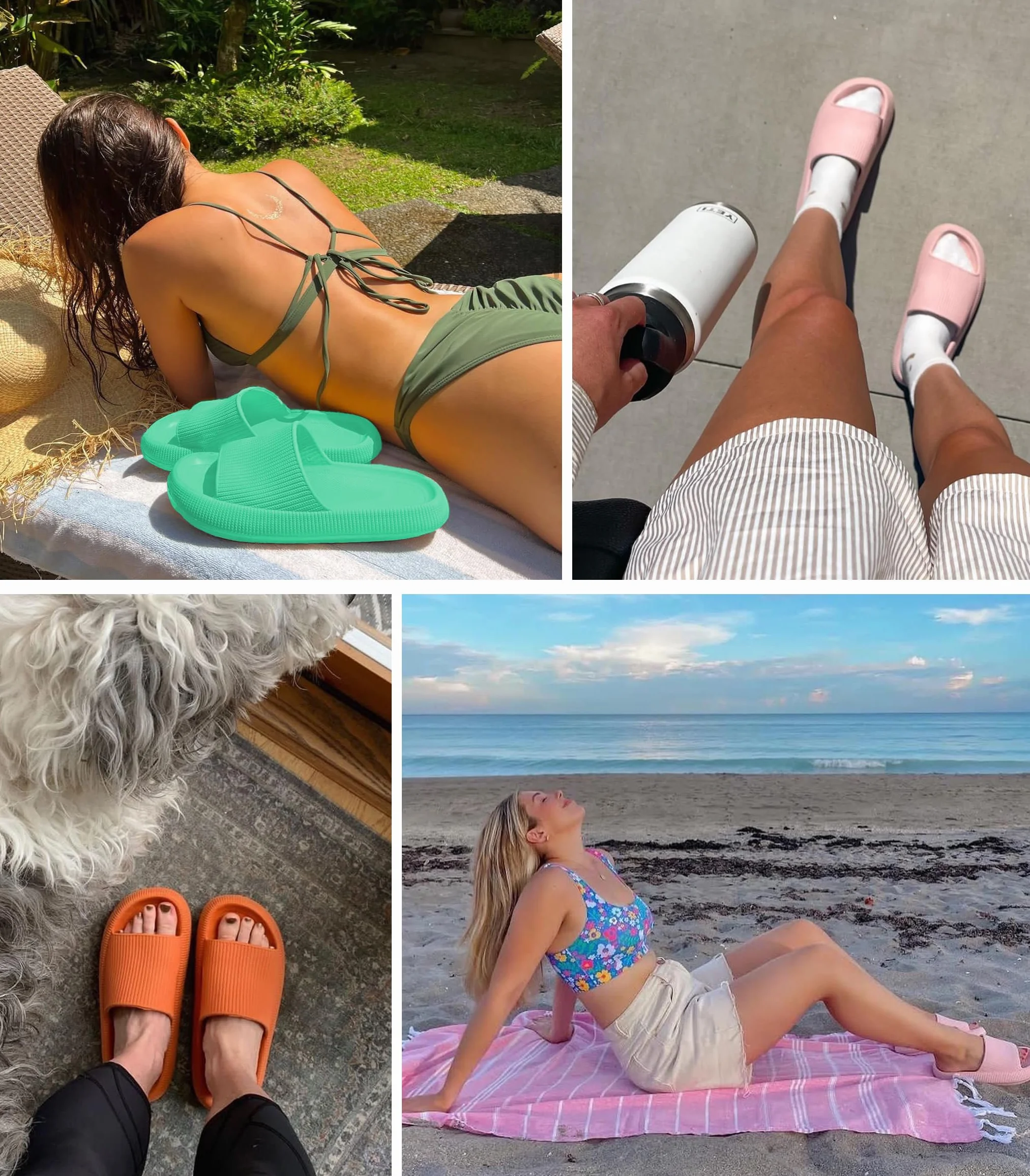 Claquettes Femme Hommes Antidérapant Sandales Pantoufles Confortable Léger Piscine Plage