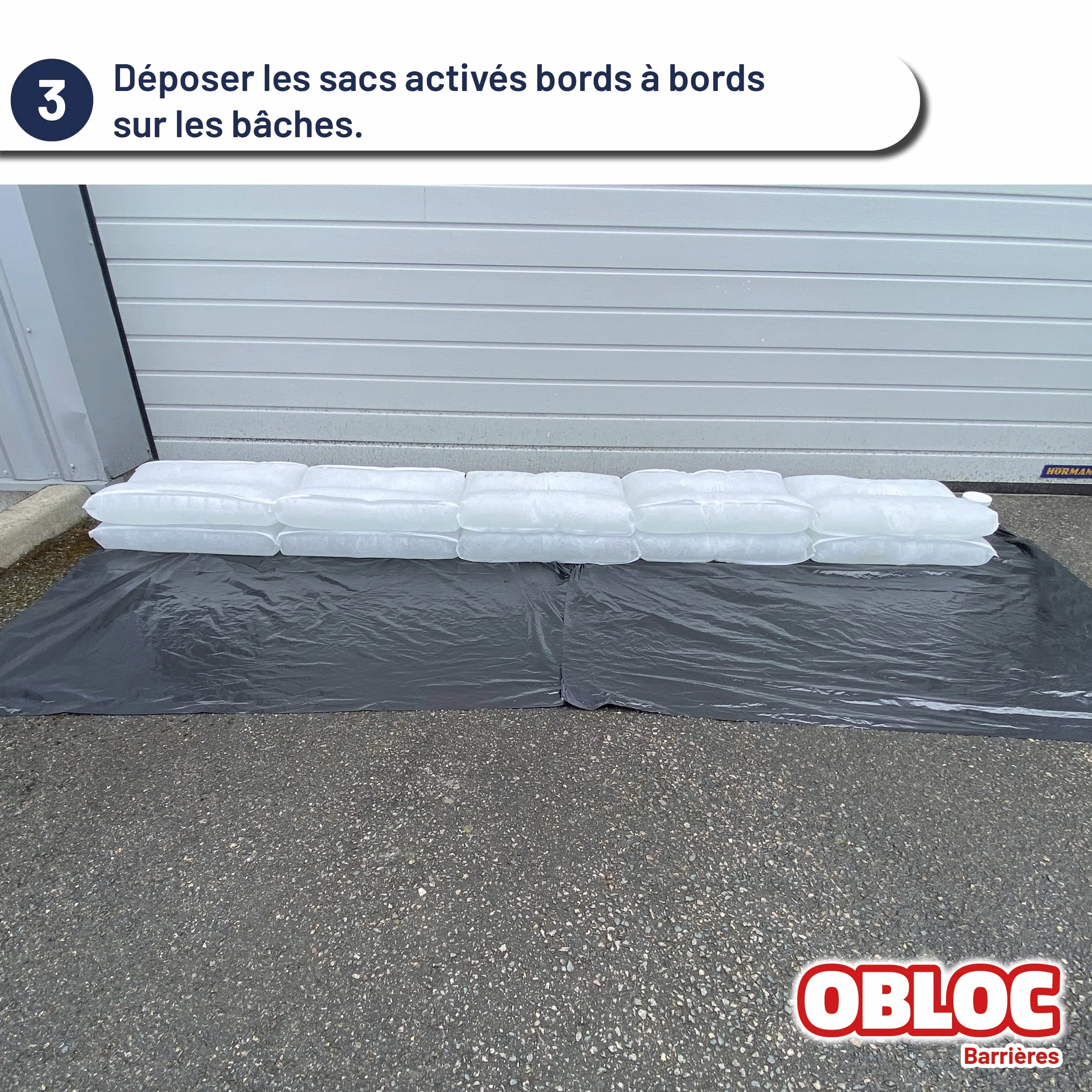 Sacs anti-inondation OBLOC® 60 x 40 cm – Sacs en intissé remplis de polymères superabsorbants