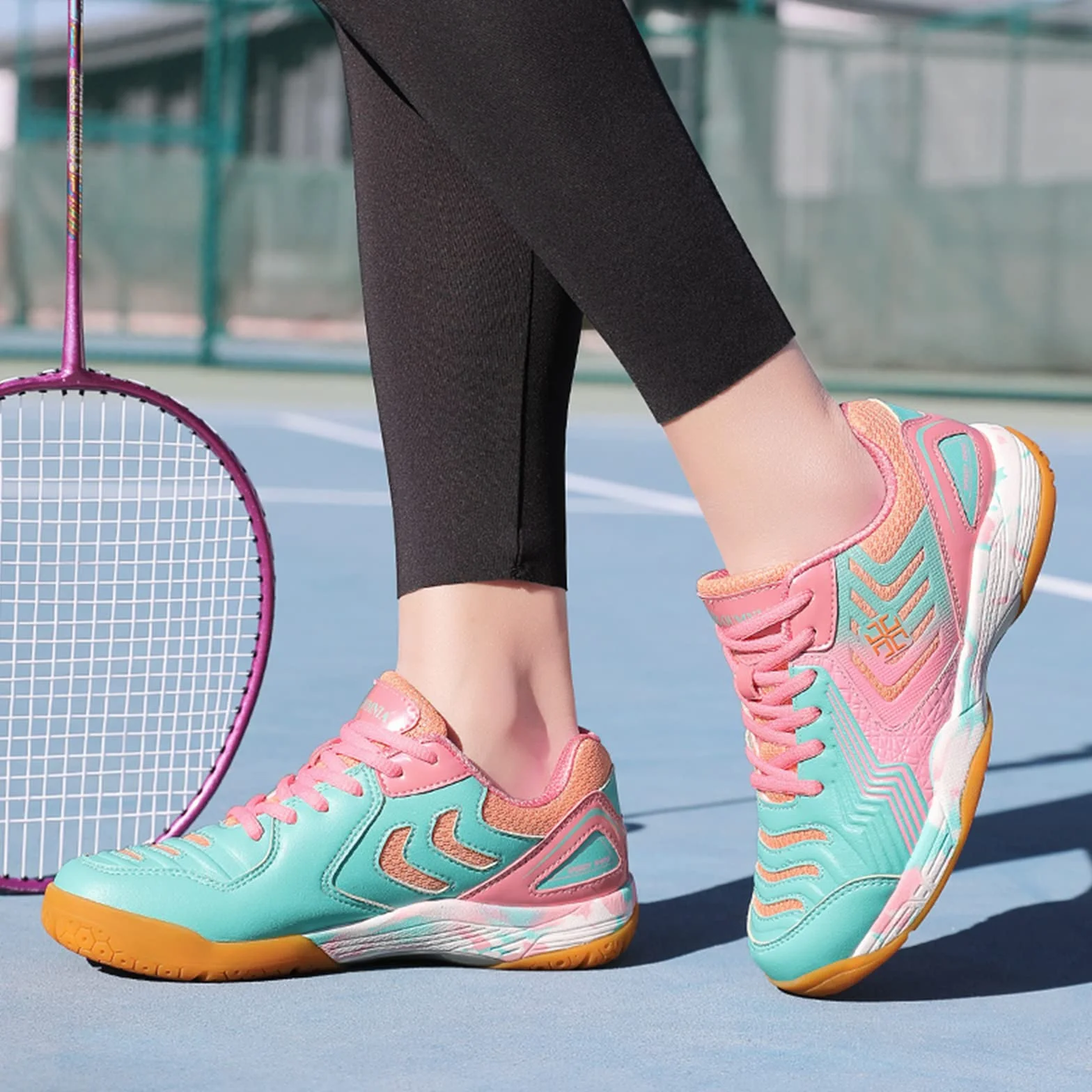 Chaussures De Badminton pour Femmes Antidérapantes Légères Sport D'intérieur